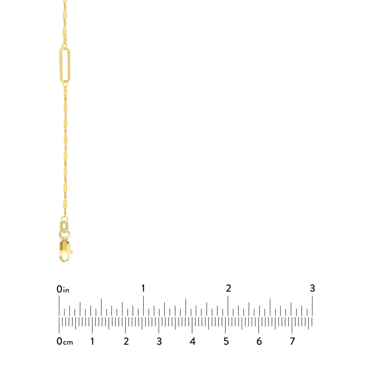 14K Yellow Gold Long Paperclip Station Chain Necklace - Queen May