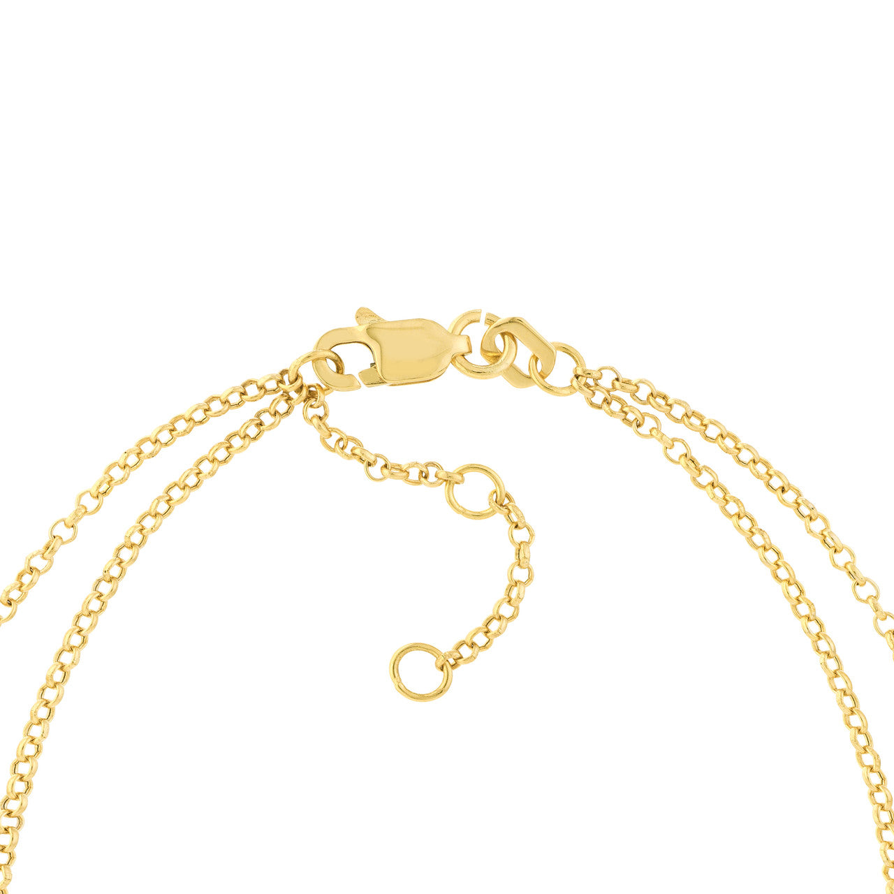 14K Yellow Gold Puff Mariner Double Chain Bracelet - Queen May