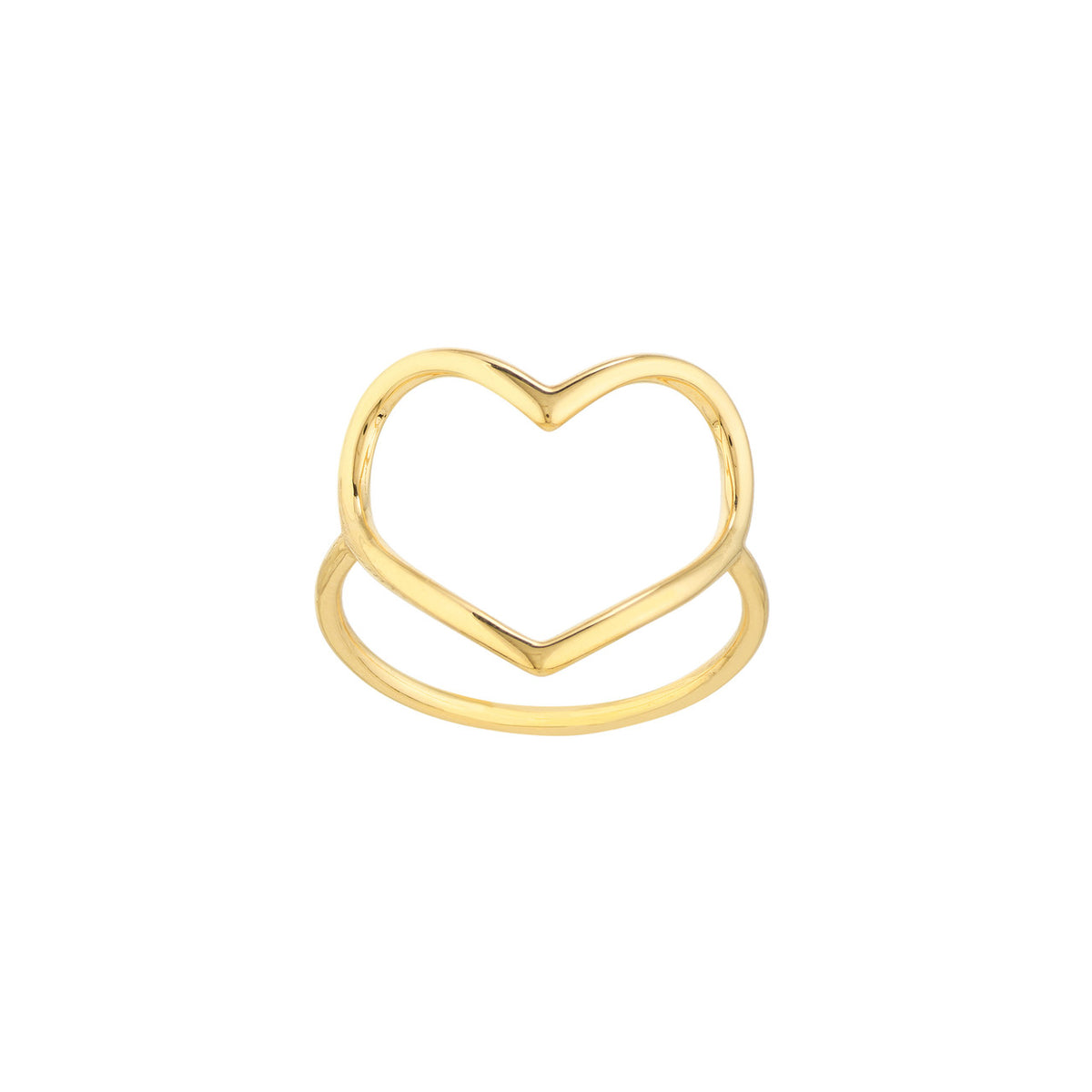 14K Yellow Gold Organic Heart Ring - Queen May
