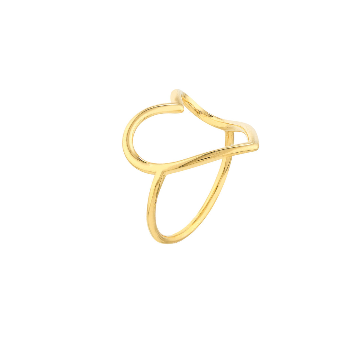 14K Yellow Gold Organic Heart Ring - Queen May