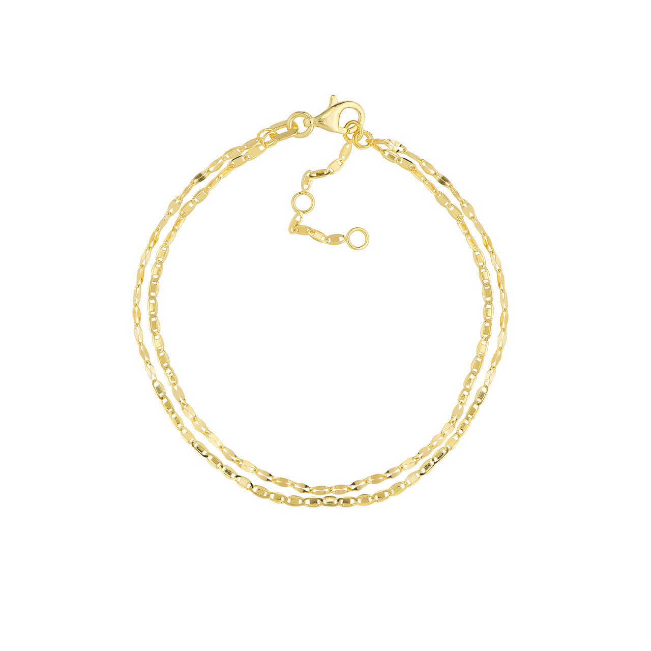 14K Yellow Gold Valentina Chain Double Strand Bracelet - Queen May