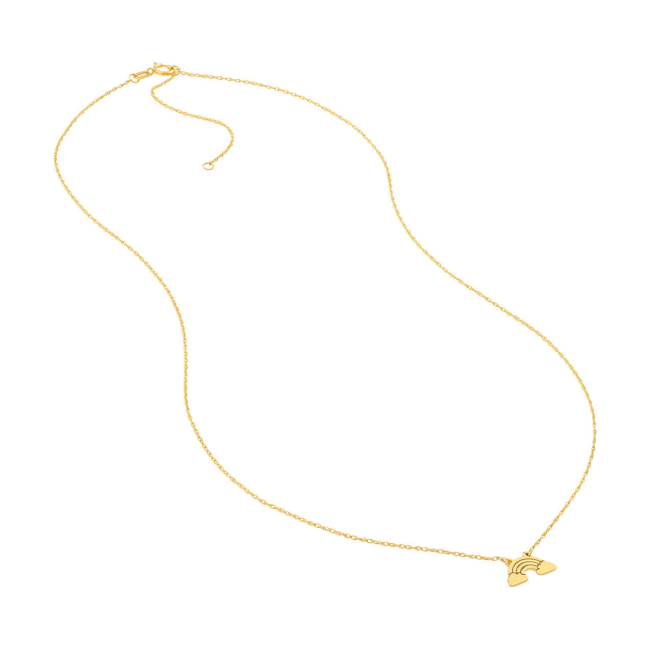 14K Yellow Gold Rainbow Cloud Pendant Necklace - Queen May