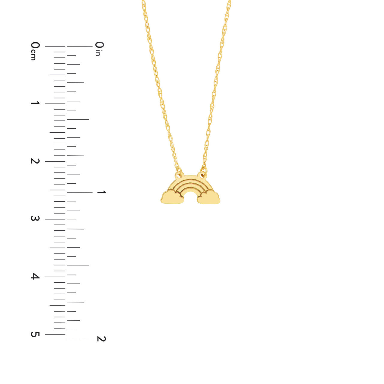14K Yellow Gold Rainbow Cloud Pendant Necklace - Queen May