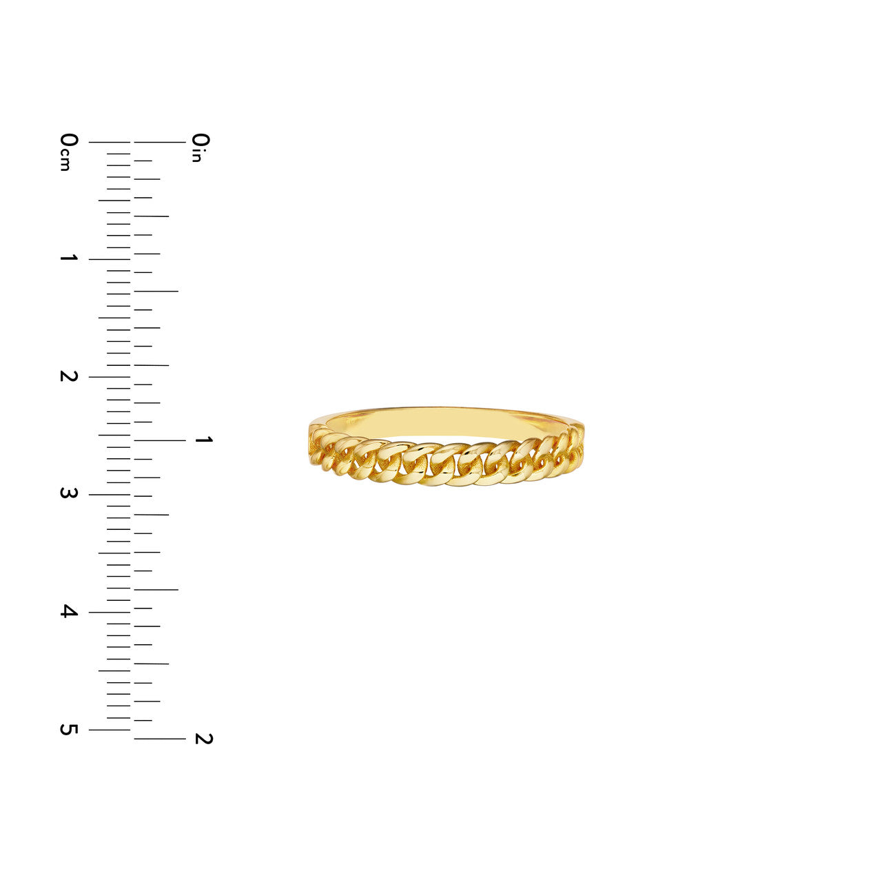 14K Yellow Gold Curb Chain Band - Queen May