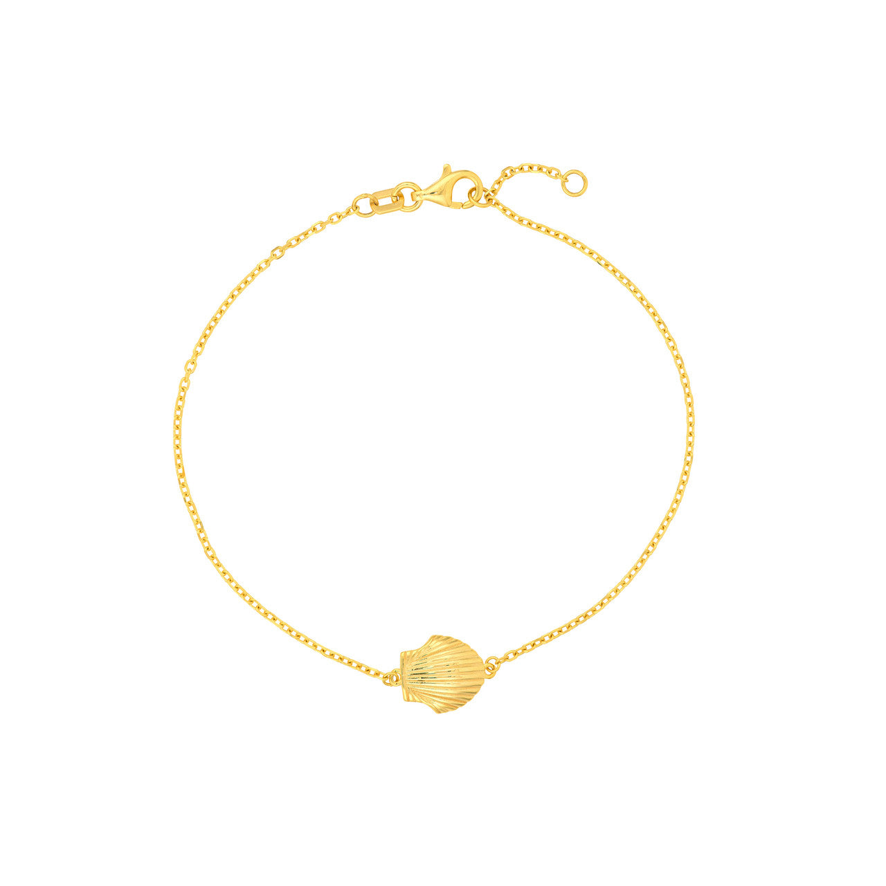 14K Yellow Gold Seashell Bracelet - Queen May