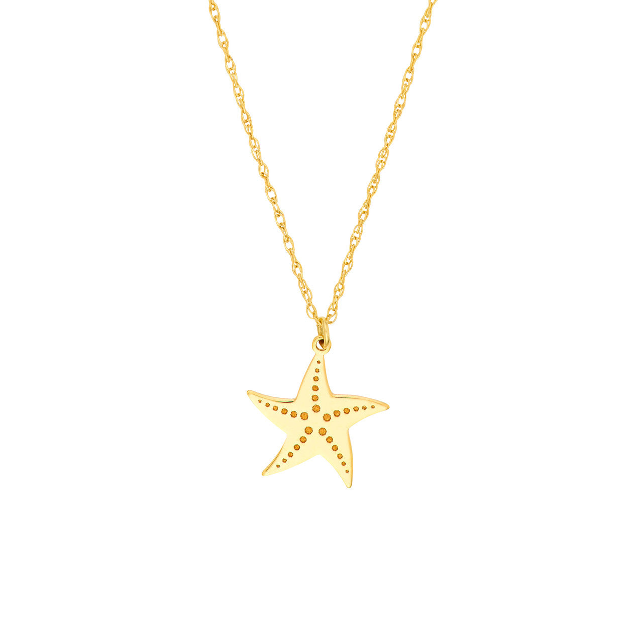 14K Yellow Gold Starfish Pendant Necklace - Queen May