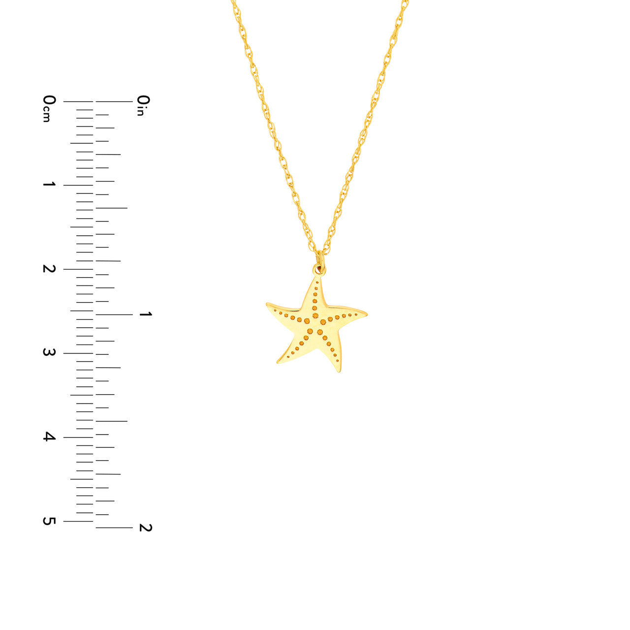 14K Yellow Gold Starfish Pendant Necklace - Queen May