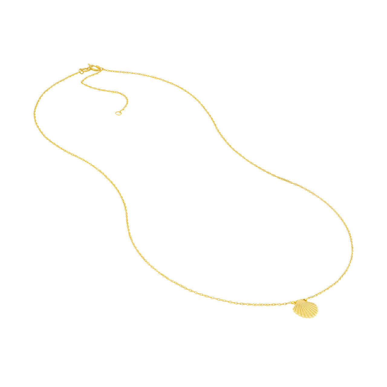 14K Yellow Gold Seashell Pendant Necklace - Queen May
