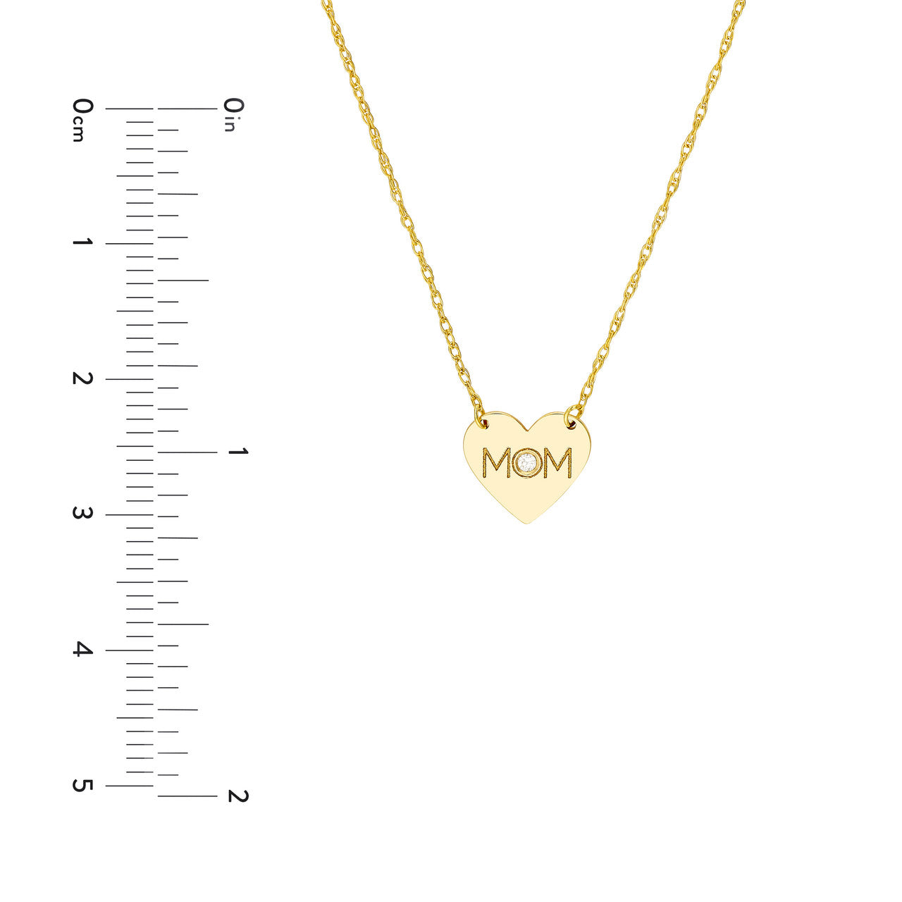 14K Yellow Gold Mom Diamond Pendant Necklace - Queen May