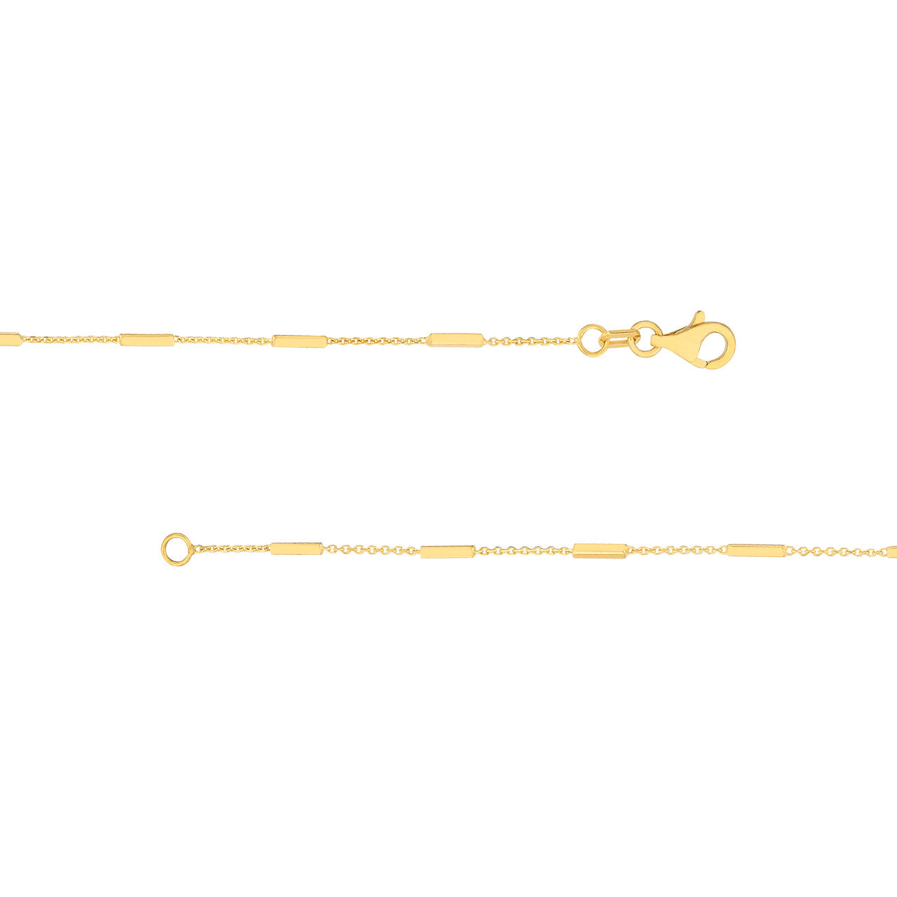 14K Yellow Gold Bar Station Cable Bracelet - Queen May