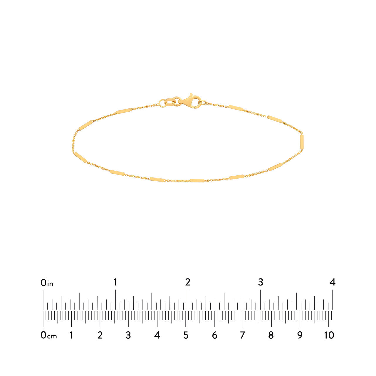 14K Yellow Gold Bar Station Cable Bracelet - Queen May