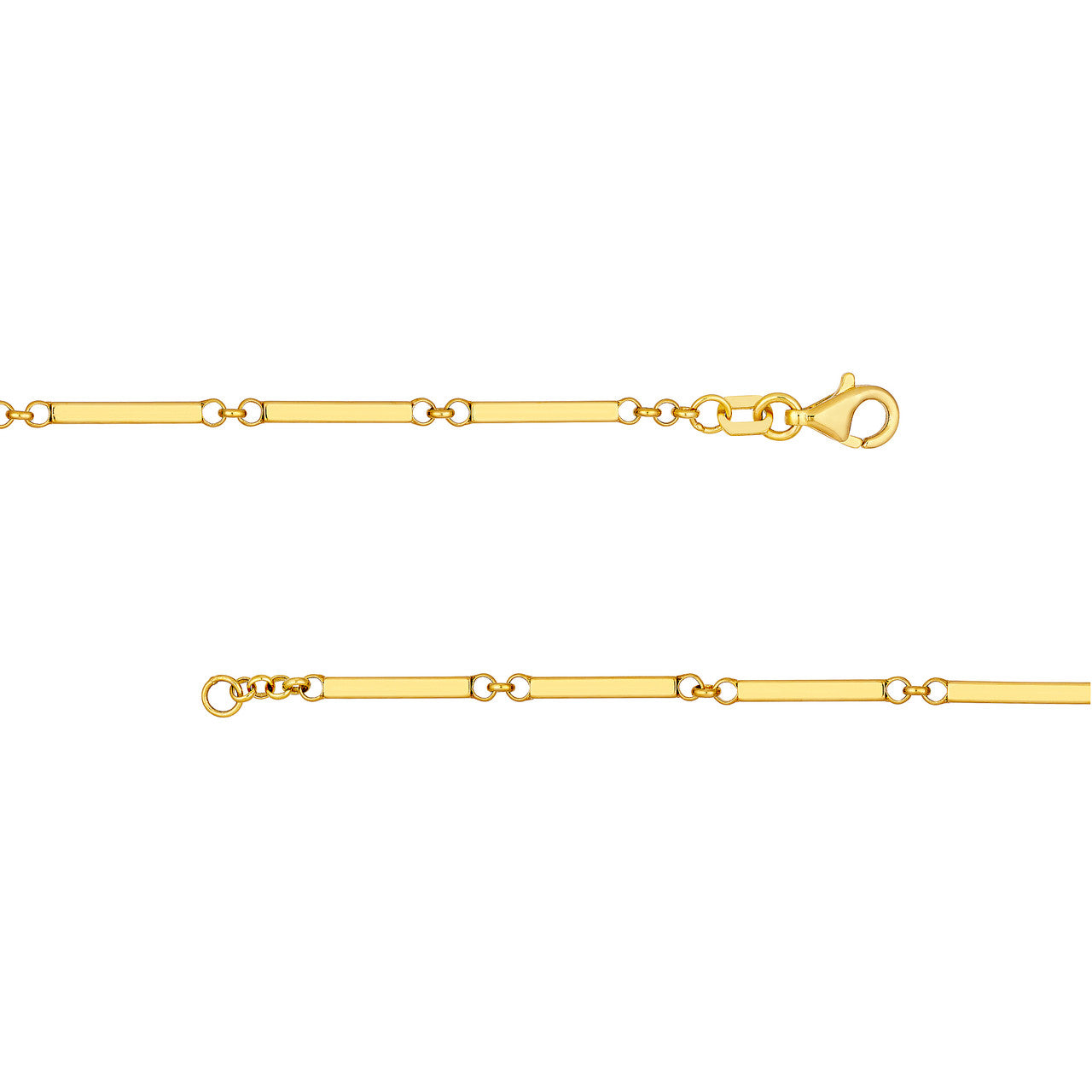 14K Yellow Gold Rectangular Bar Station Bracelet - Queen May