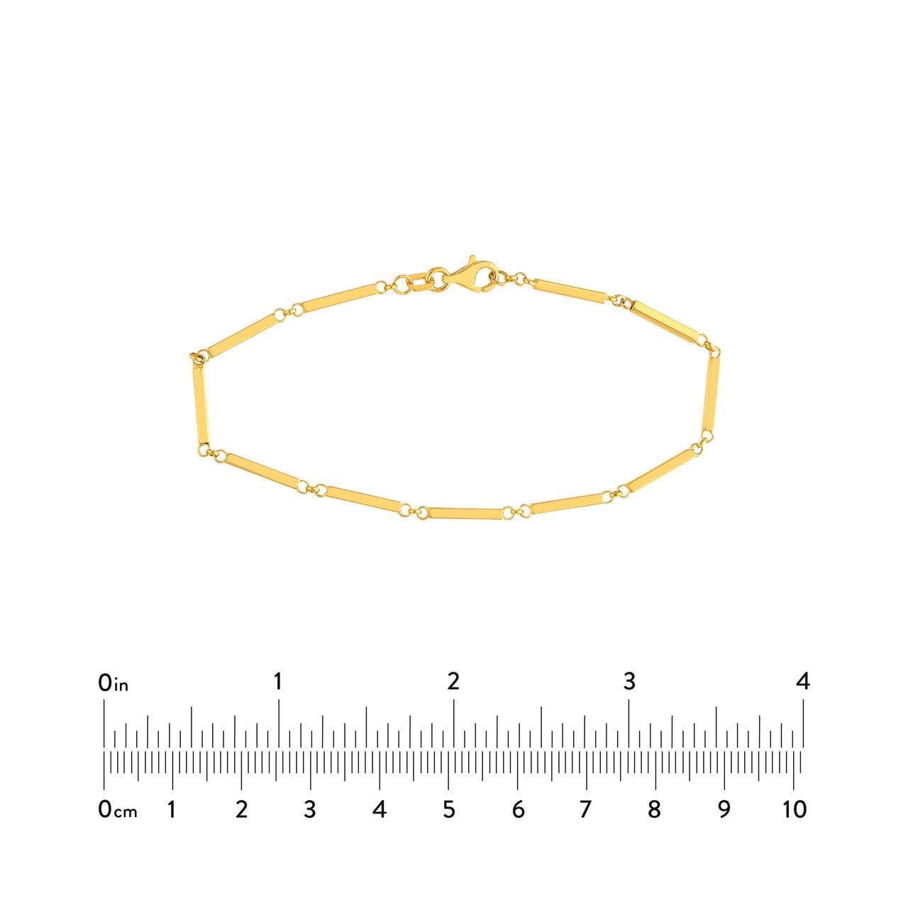 14K Yellow Gold Rectangular Bar Station Bracelet - Queen May