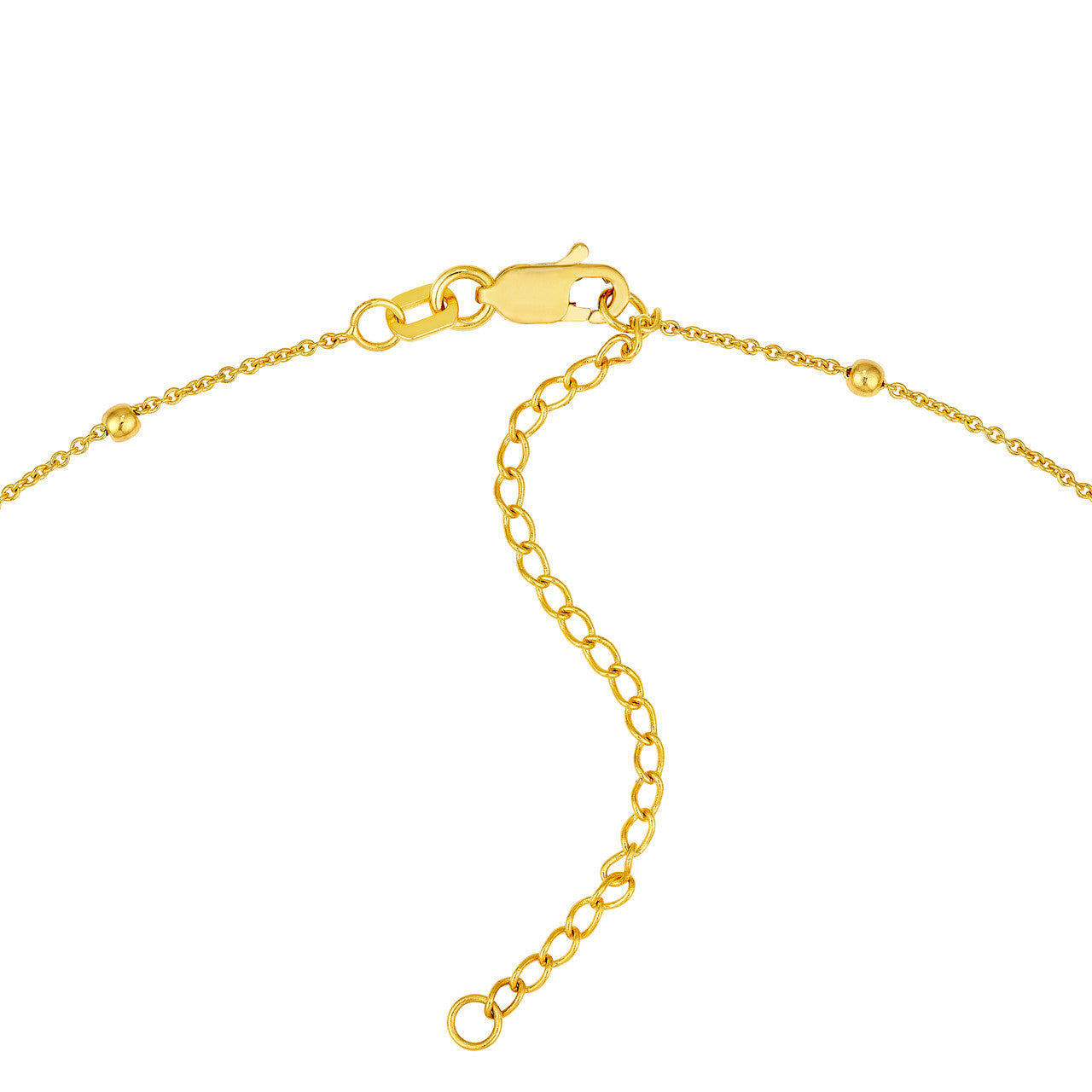 14K Yellow Gold Beaded Chain Lariat Necklace - Queen May