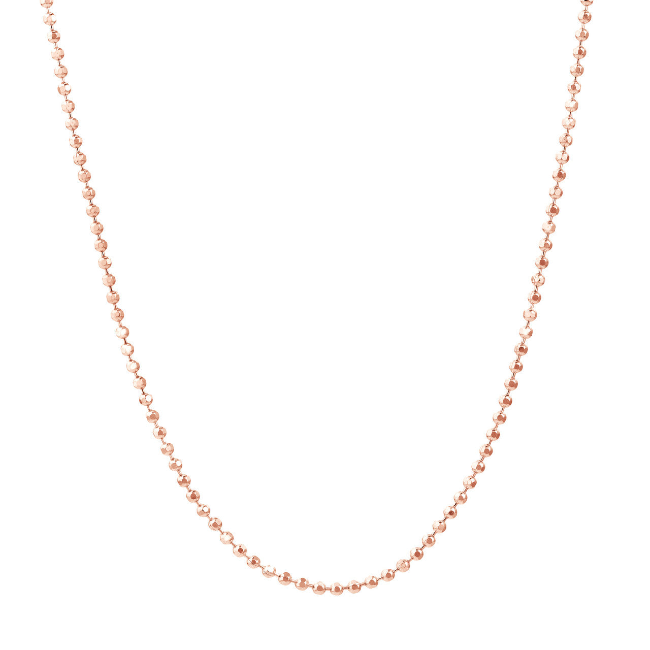 14K Gold Mini Diamond Cut Bead Chain Necklace - Queen May