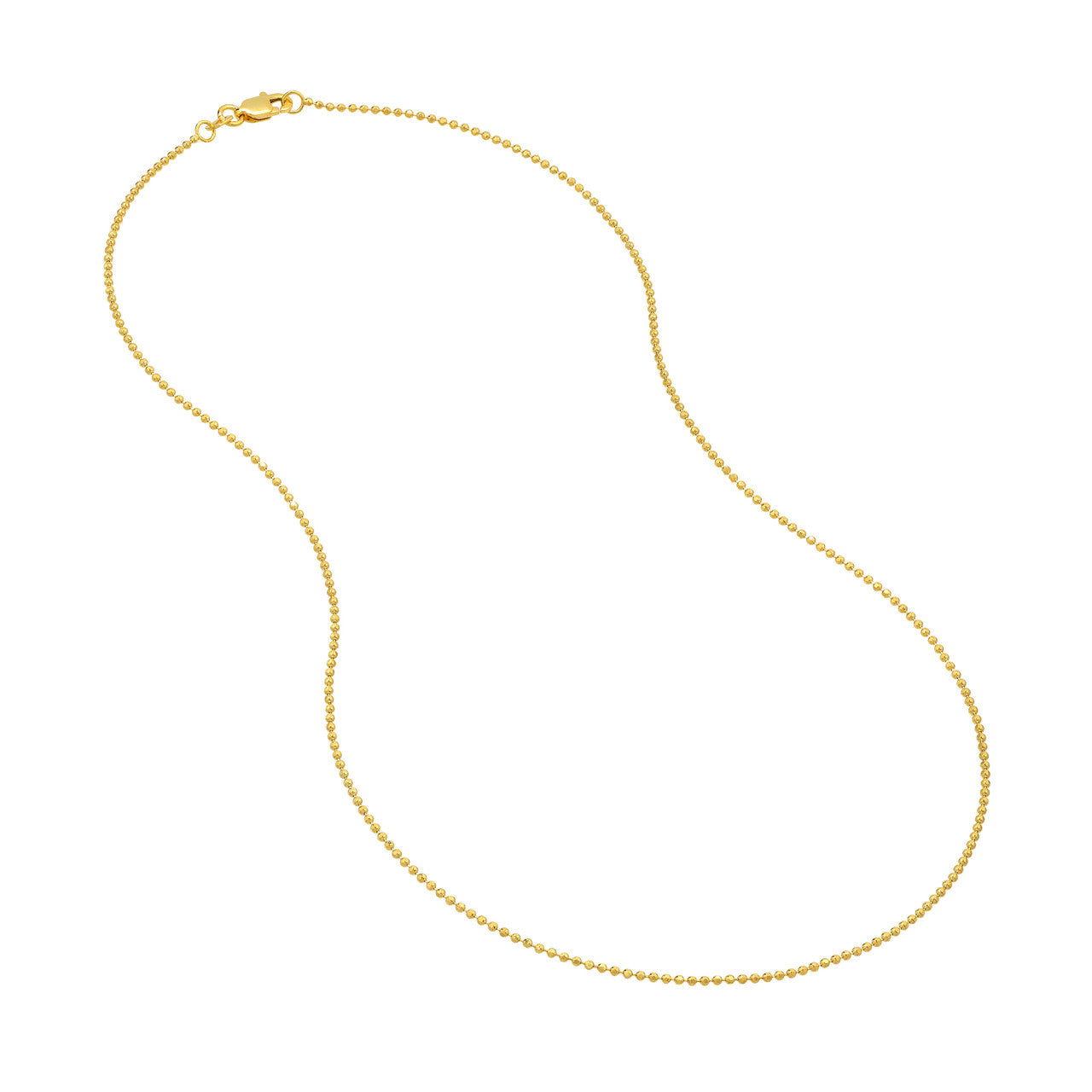 14K Gold Mini Diamond Cut Bead Chain Necklace - Queen May