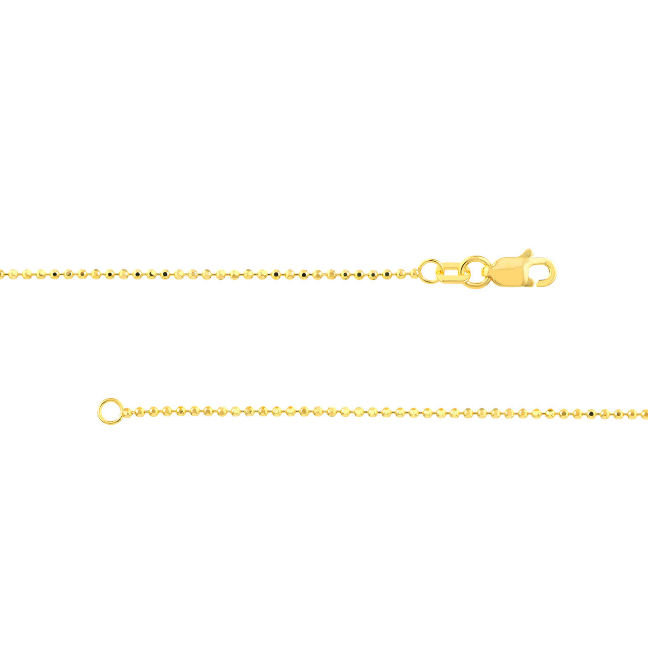 14K Gold Mini Diamond Cut Bead Chain Necklace - Queen May