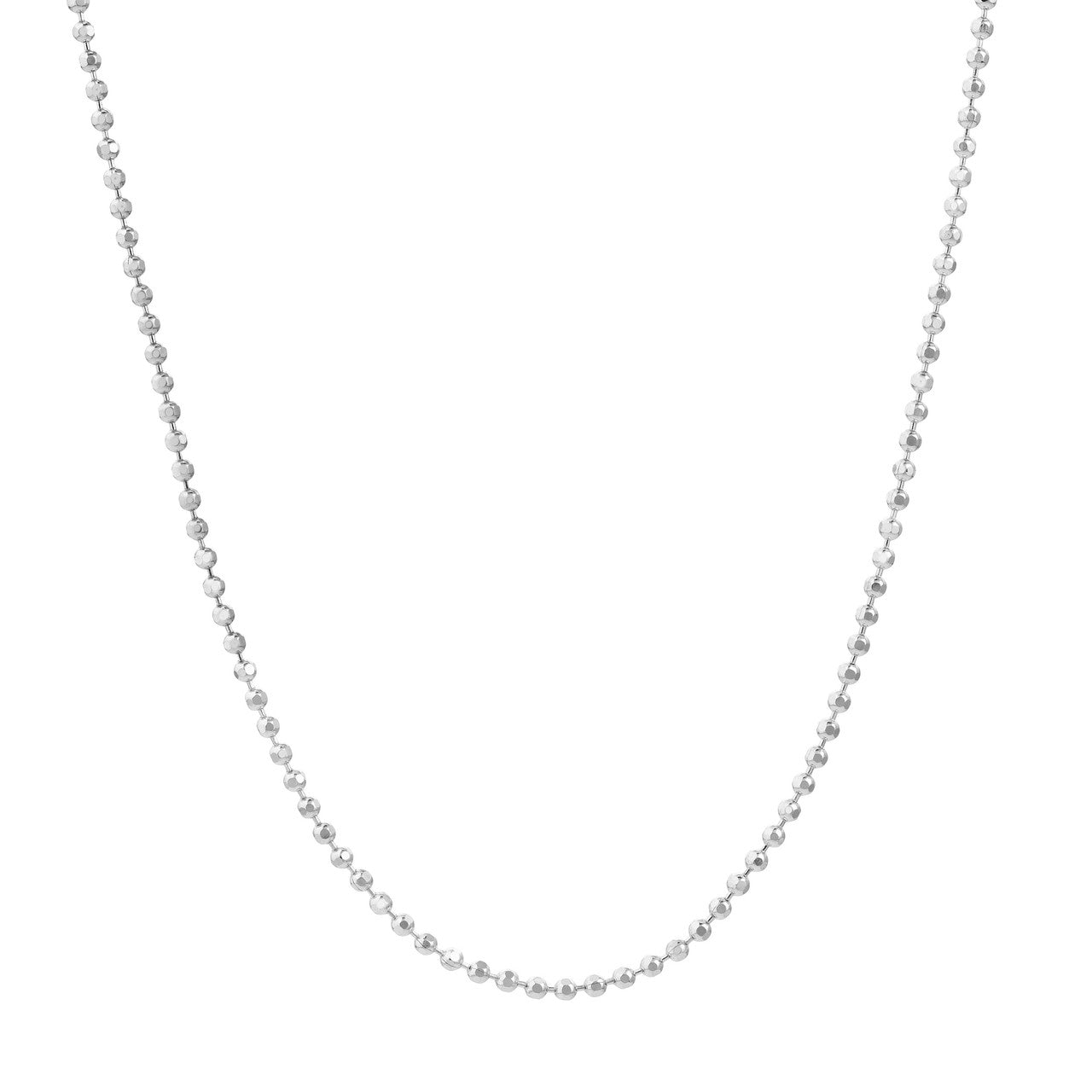 14K Gold Mini Diamond Cut Bead Chain Necklace - Queen May