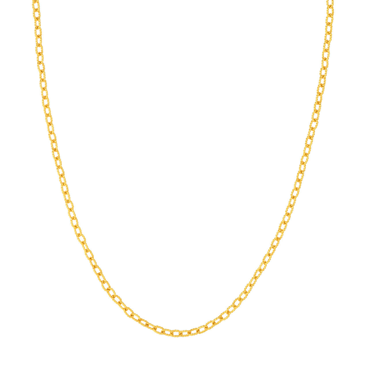 14K Yellow Gold Twisted Forzentina Chain Necklace - Queen May