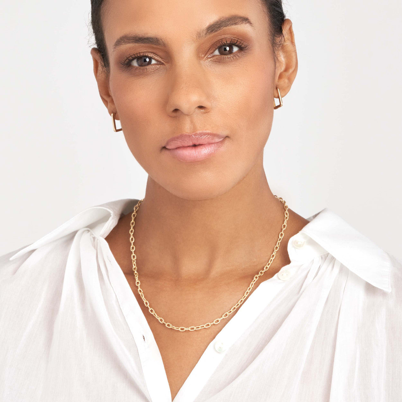 14K Yellow Gold Twisted Forzentina Chain Necklace - Queen May