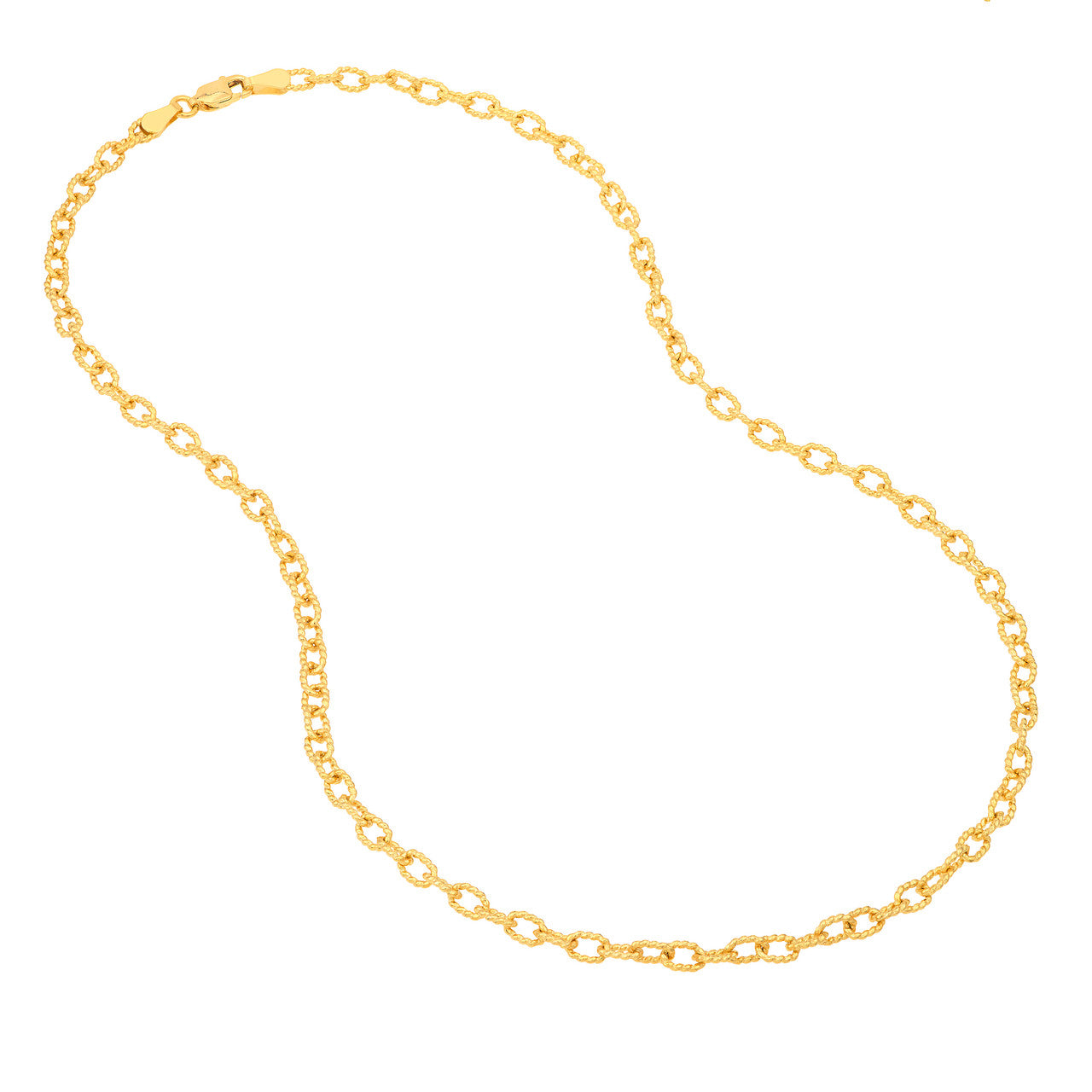 14K Yellow Gold Twisted Forzentina Chain Necklace - Queen May