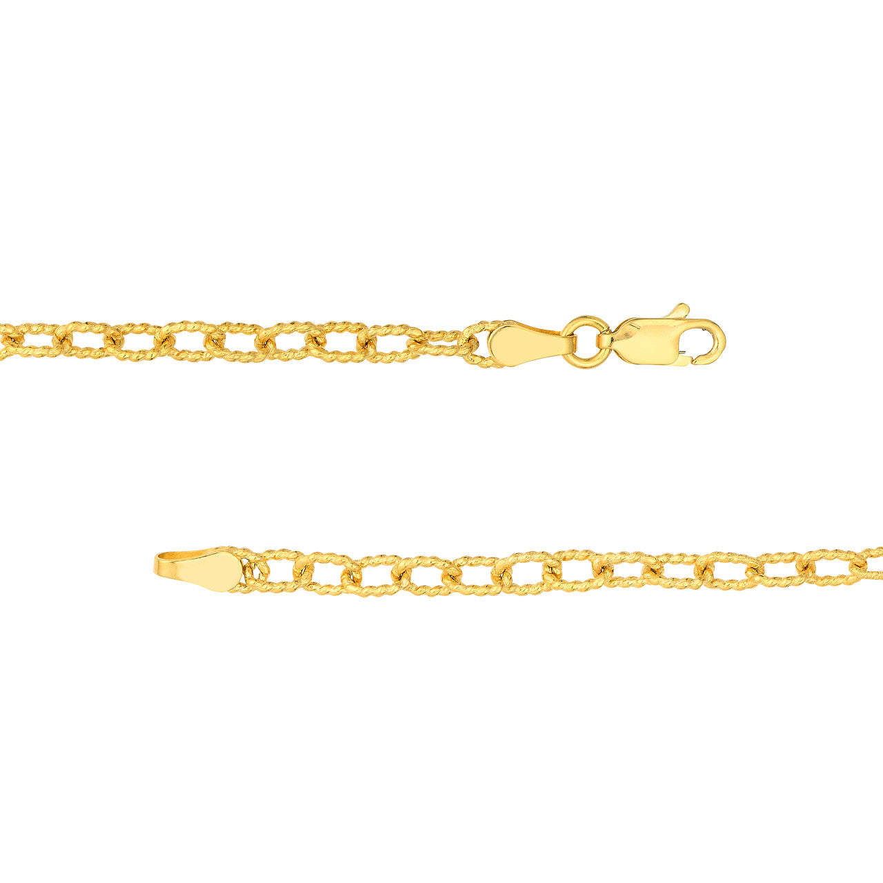 14K Yellow Gold Twisted Forzentina Chain Necklace - Queen May