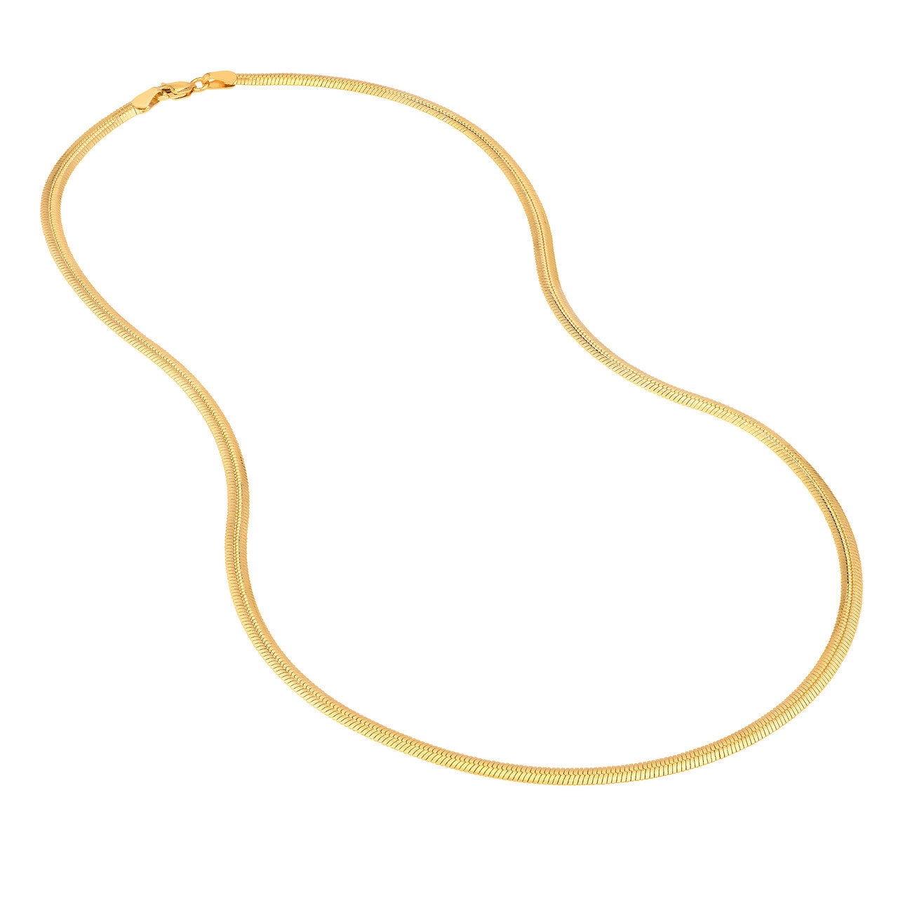 14K Yellow Gold 3.20mm Oval Snake Chain Necklace - Queen May
