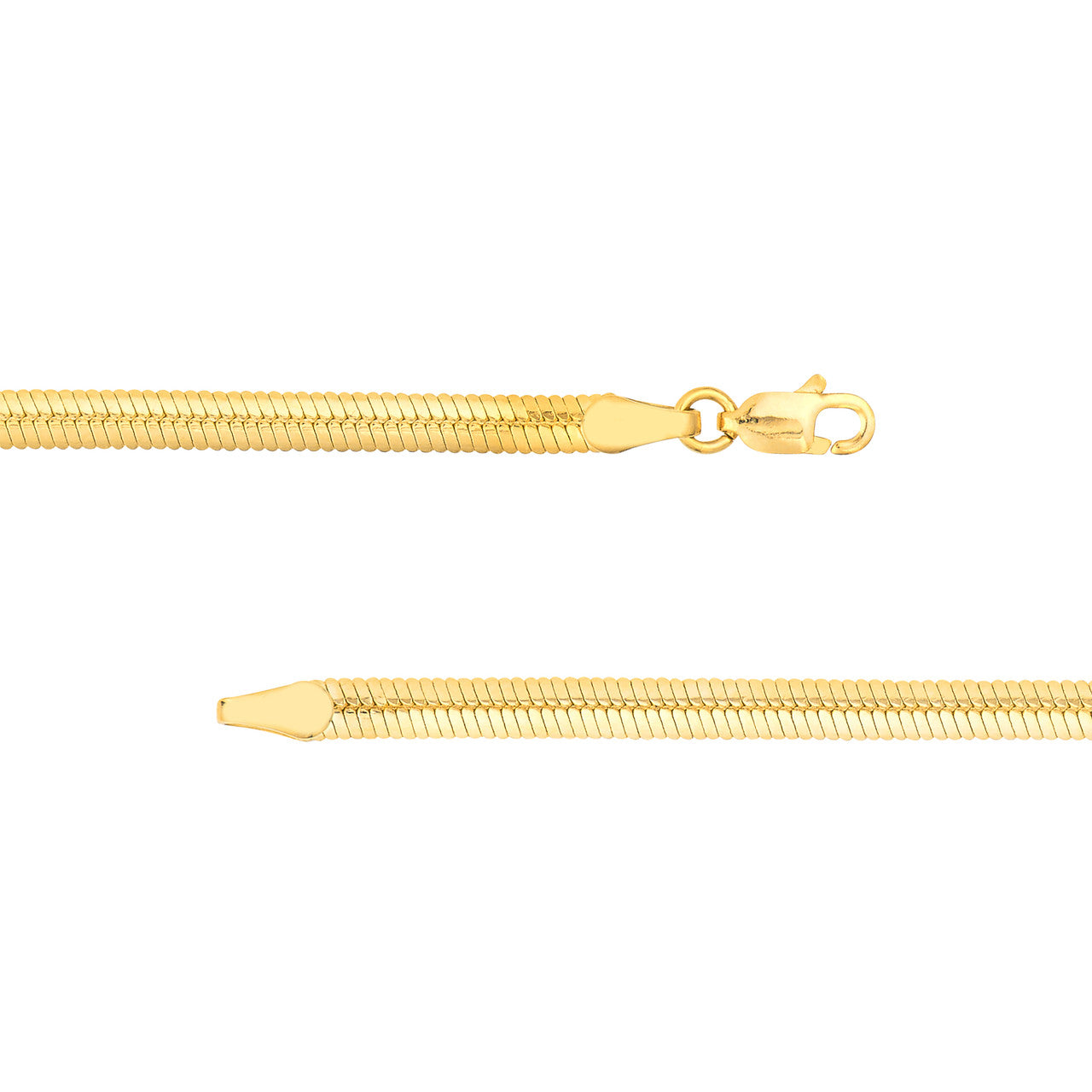 14K Yellow Gold 3.20mm Oval Snake Chain Necklace - Queen May