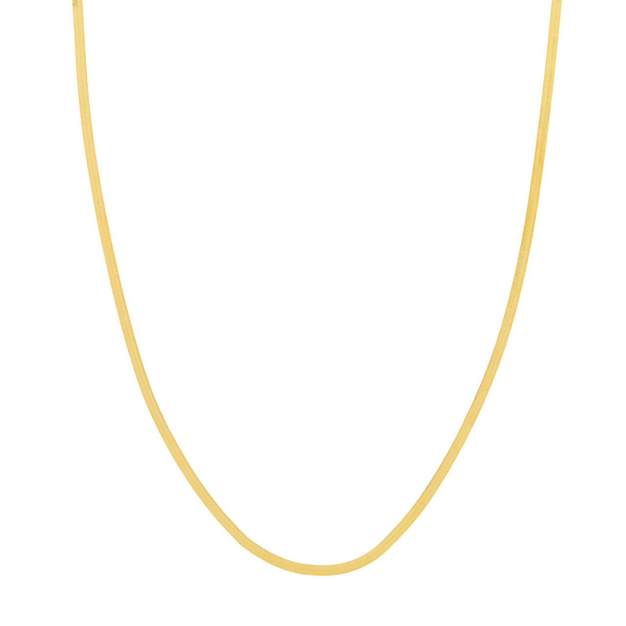 14K Yellow Gold 2.7mm Herringbone Chain Necklace - Queen May