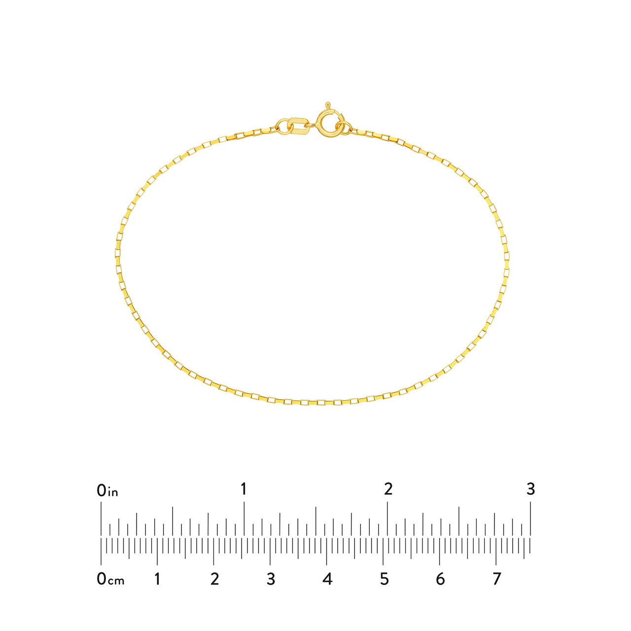 14K Yellow Gold 0.8mm Box Chain Stackable Bracelet - Queen May