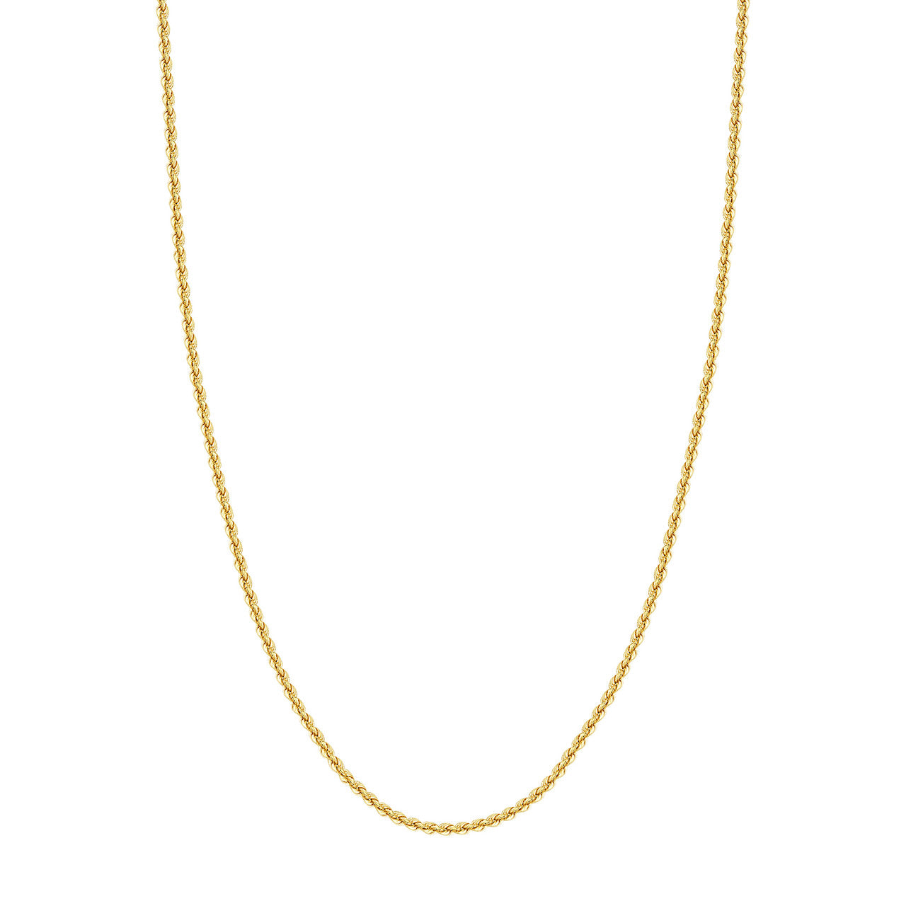 14K Gold 2.9mm Hollow Rope Chain Necklace - Queen May