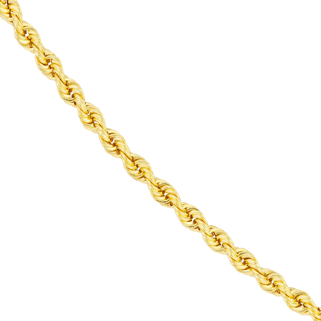 14K Yellow Gold 2.9mm Hollow Rope Chain Necklace - Queen May