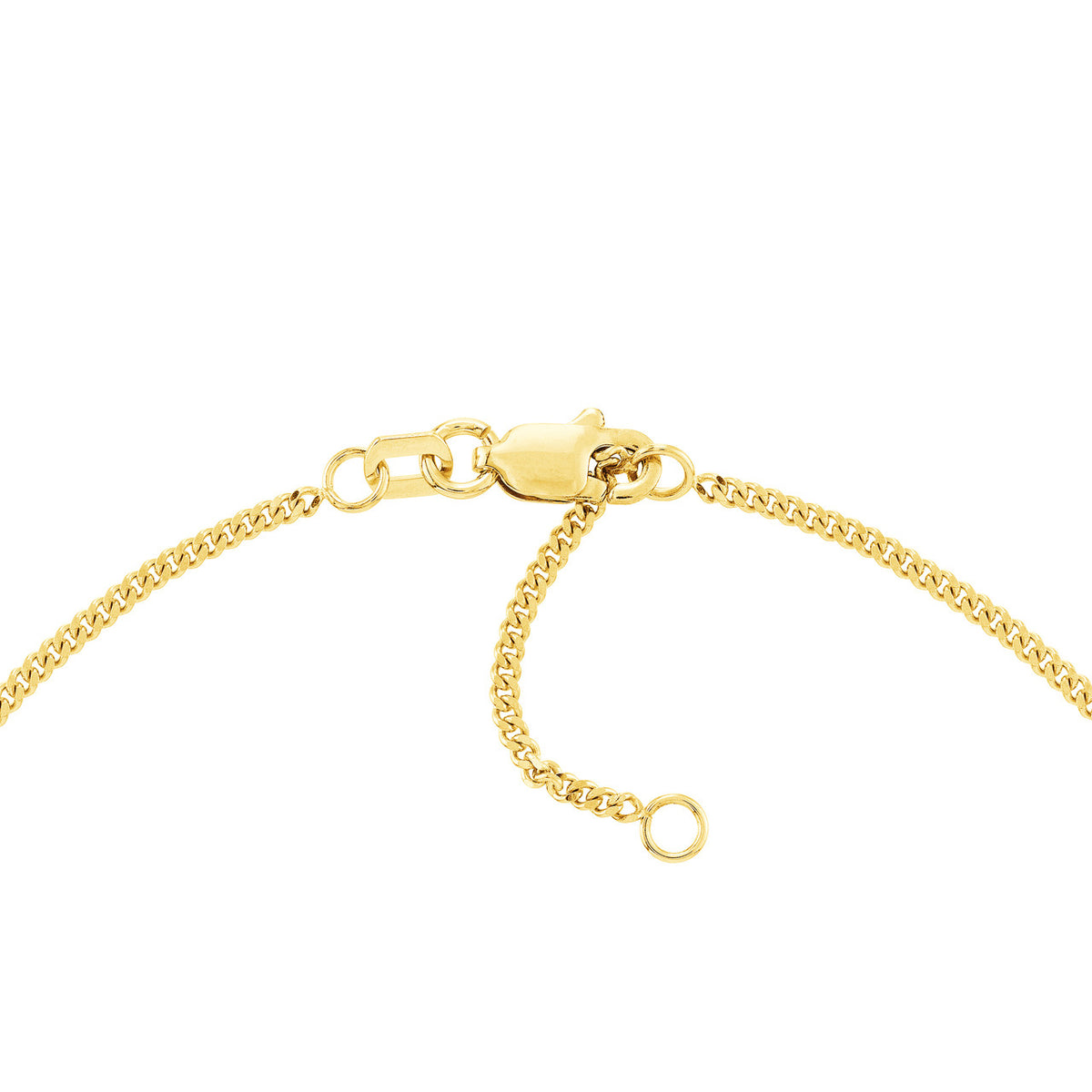 14K Yellow Gold Curb Link Anklet - Queen May