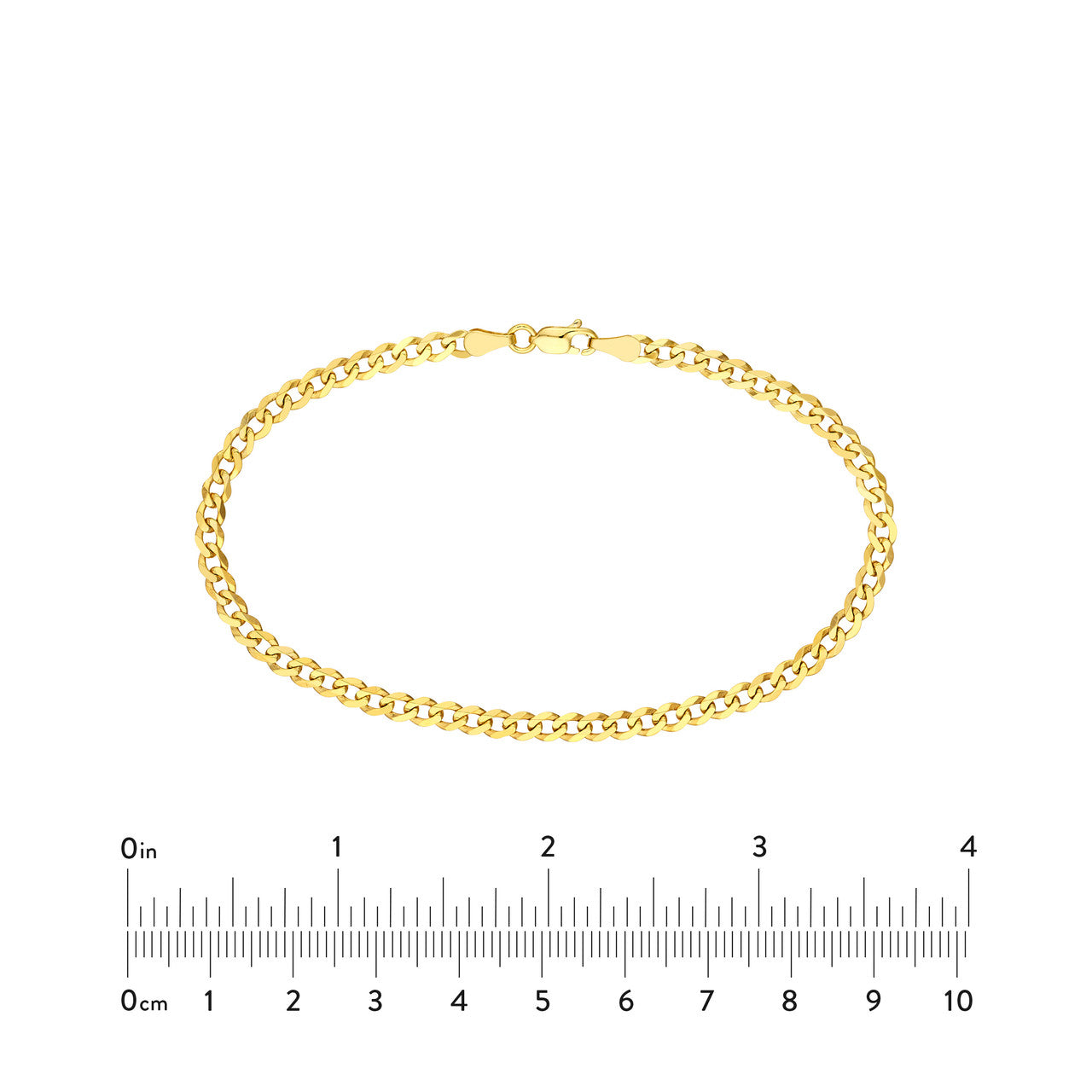 14K Yellow Gold 3.7mm Curb Link Chain Bracelet - Queen May