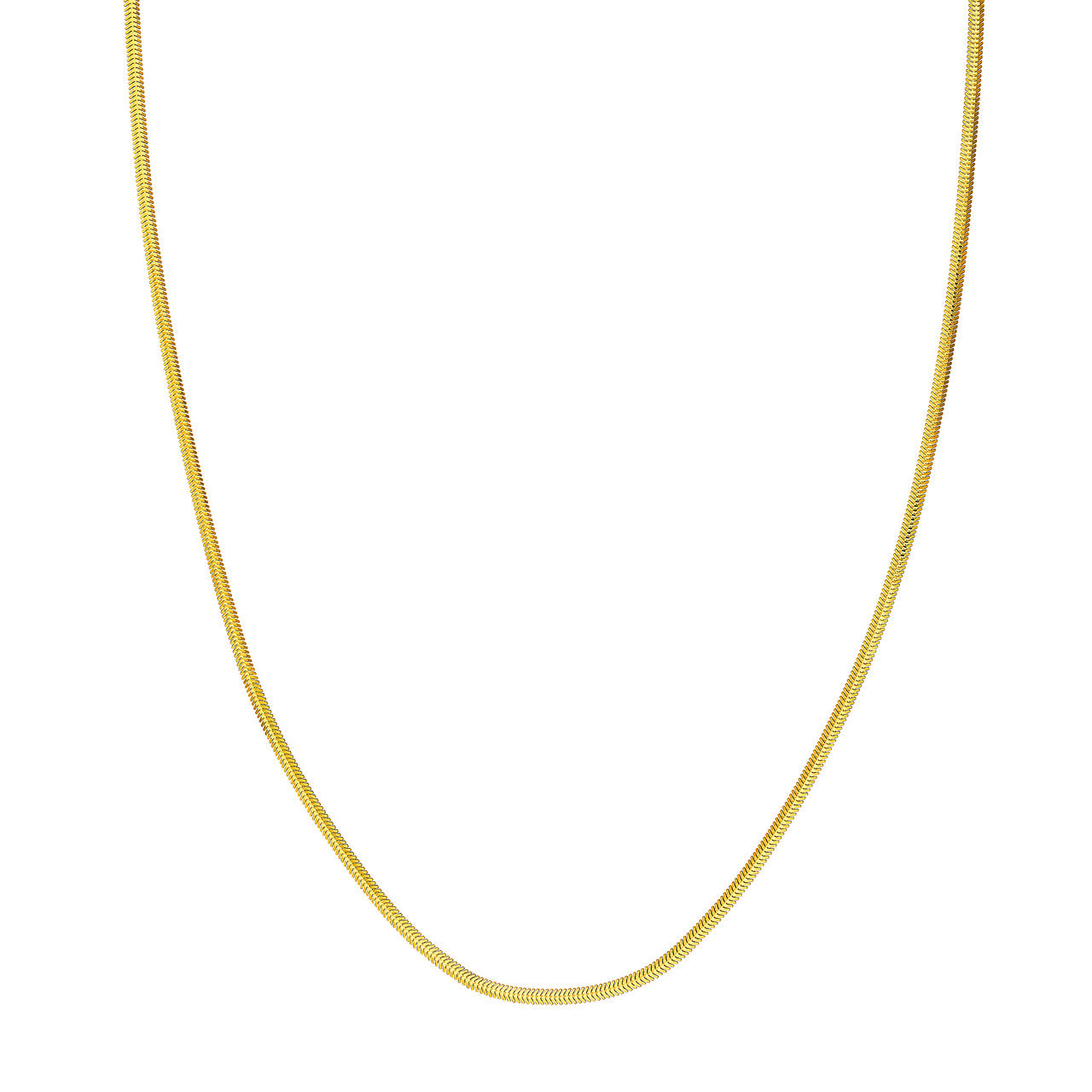 14K Yellow Gold 2.15mm Oval Snake Chain Necklace - Queen May