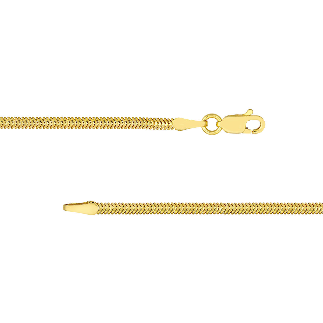 14K Yellow Gold 2.15mm Oval Snake Chain Necklace - Queen May