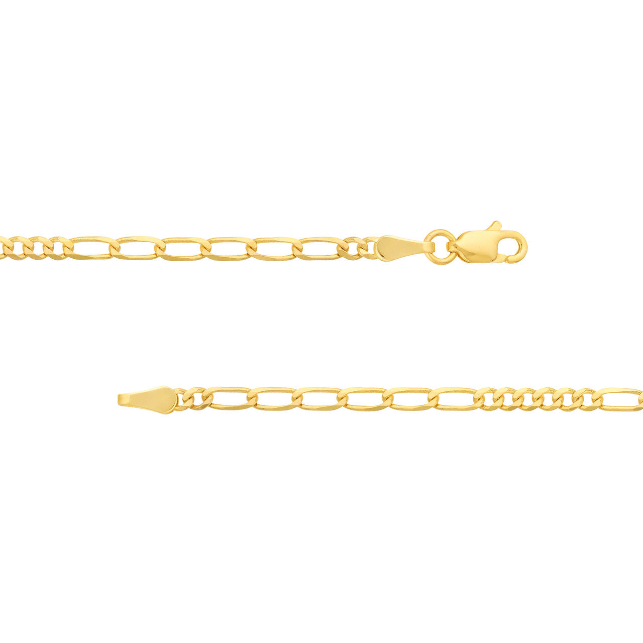 14K Yellow Gold 2.3mm Figaro Chain Bracelet - Queen May