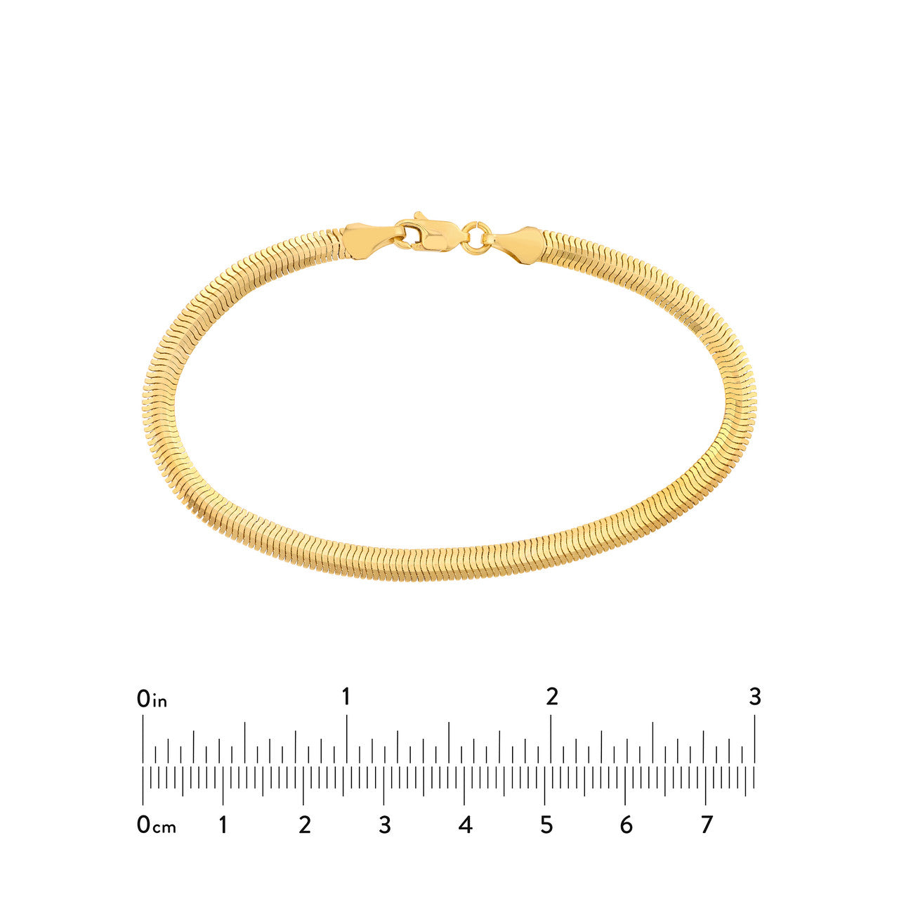 14K Yellow Gold Herringbone Bracelet - Queen May