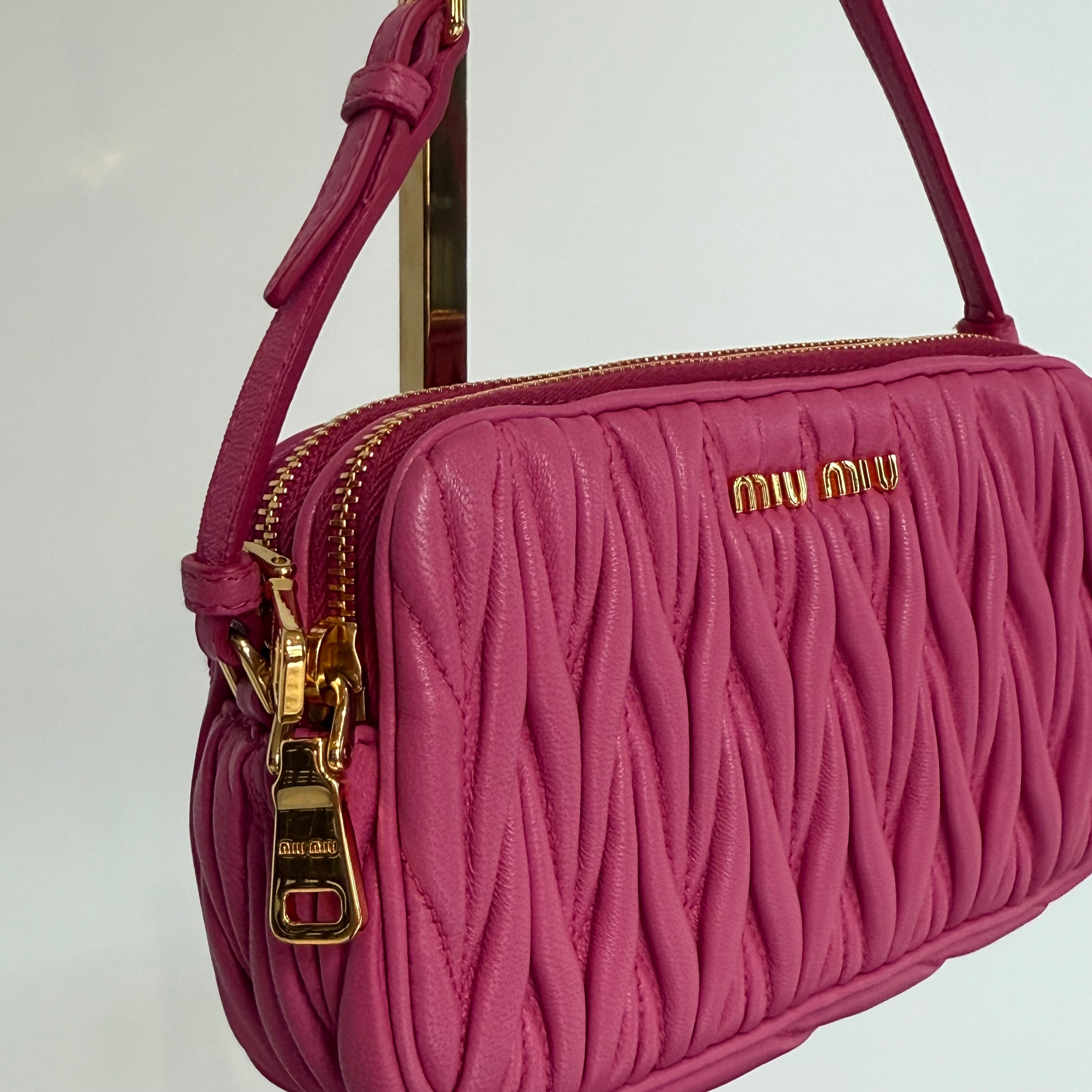 Miu Miu Leather Matelasse Double Zip - Queen May