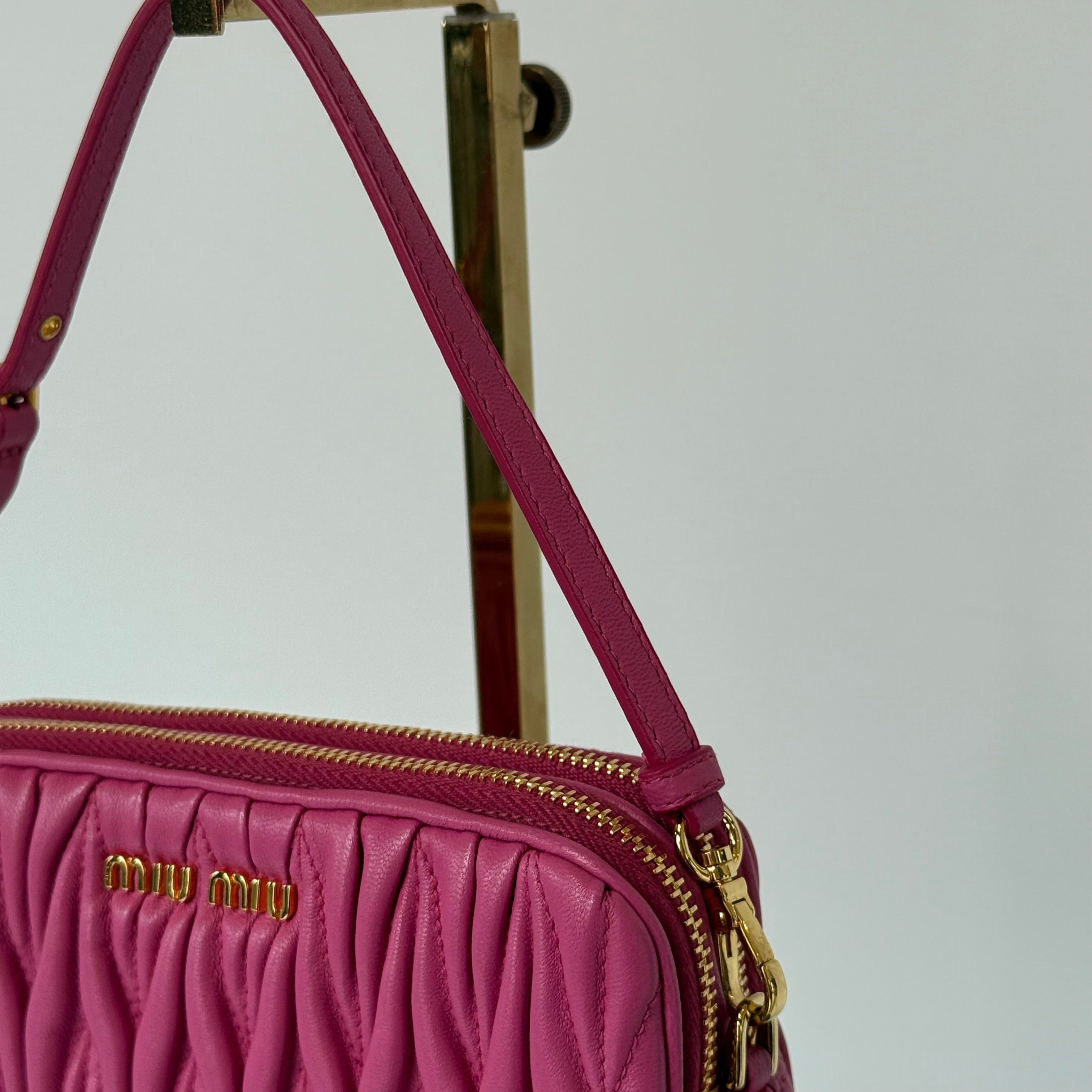 Miu Miu Leather Matelasse Double Zip - Queen May