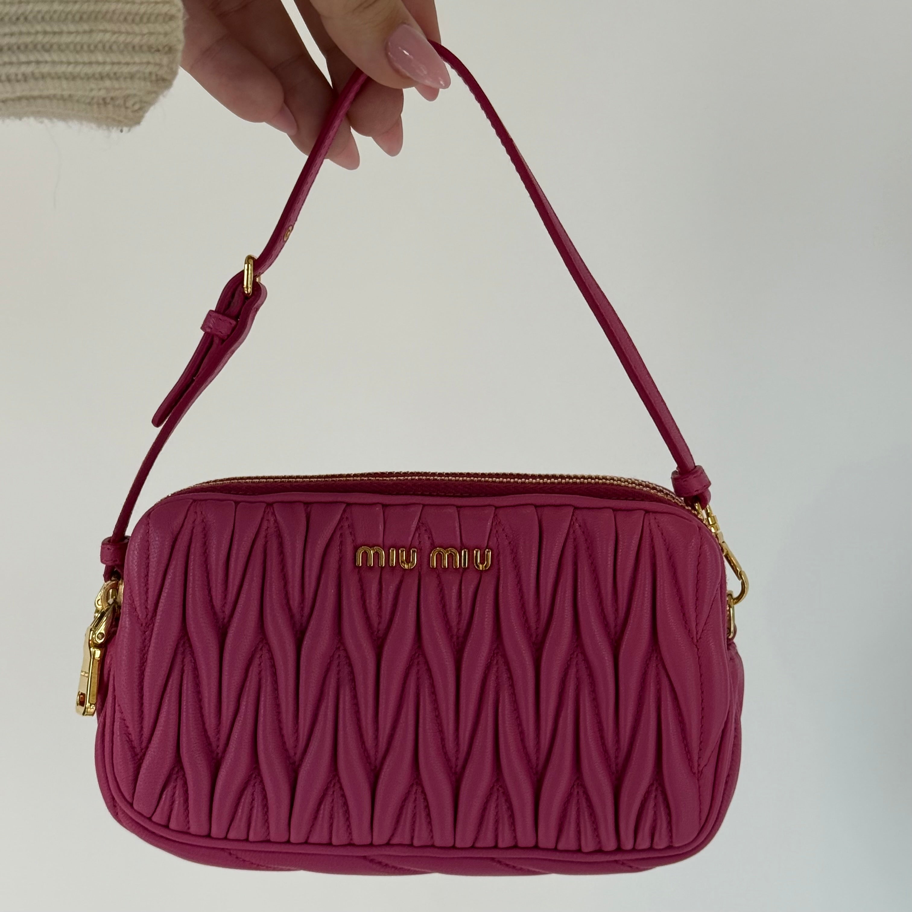 Miu Miu Leather Matelasse Double Zip - Queen May