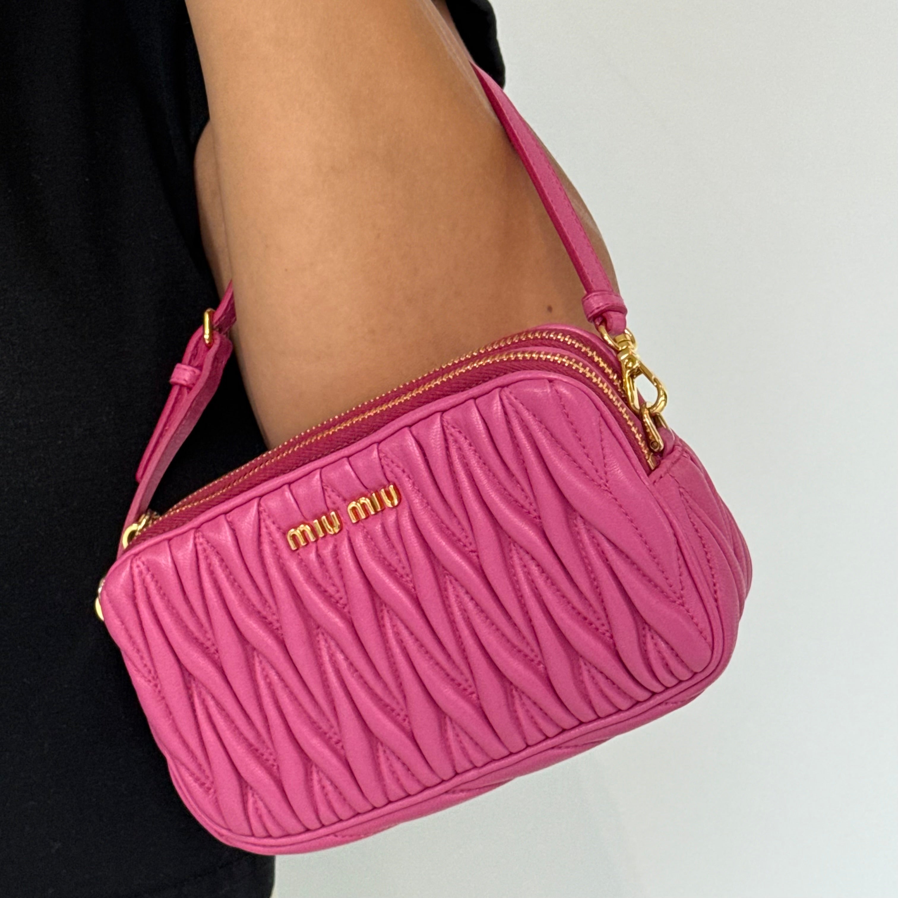 Miu Miu Leather Matelasse Double Zip - Queen May