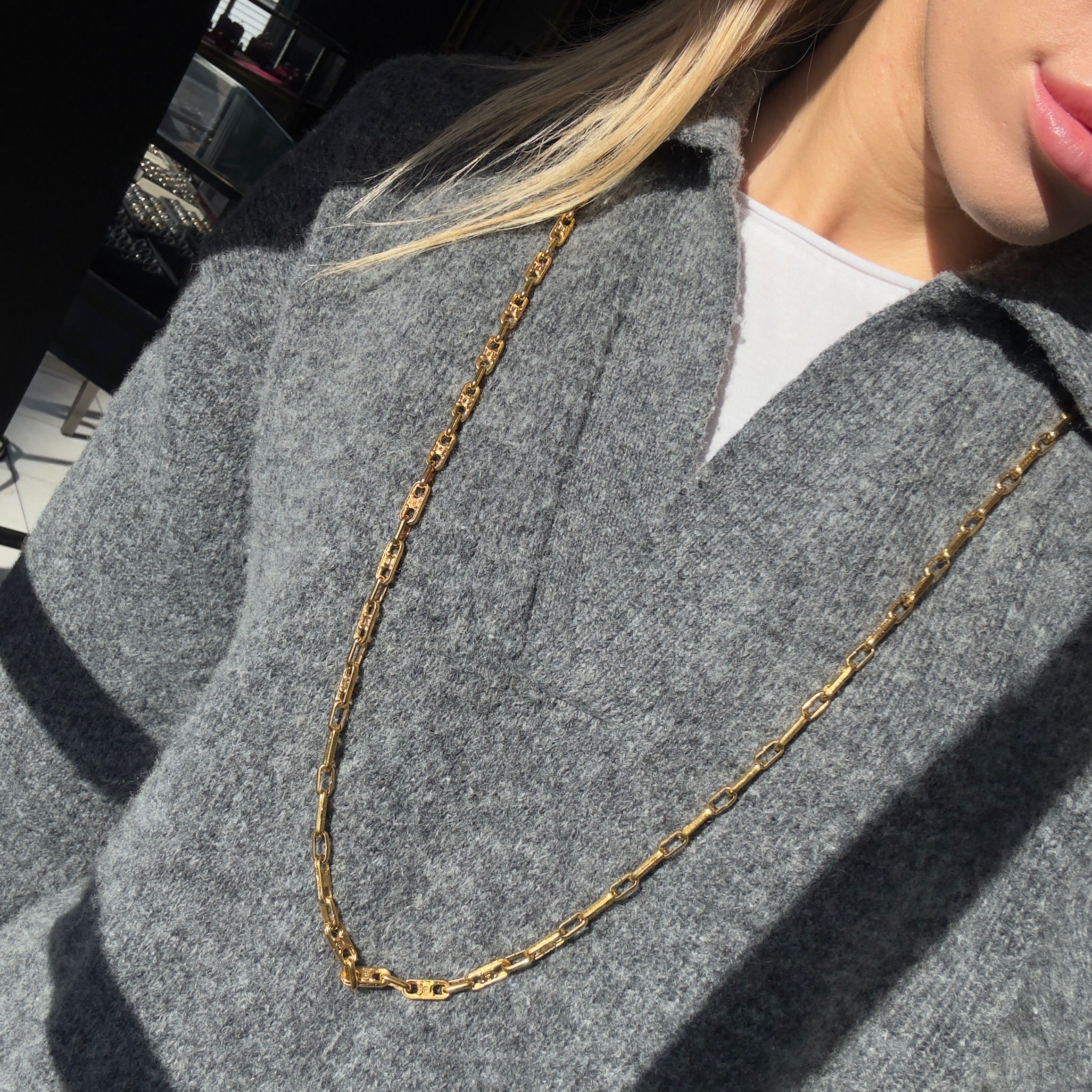 Vintage Celine Maillon Triomphe Necklace Gold Plated - Queen May