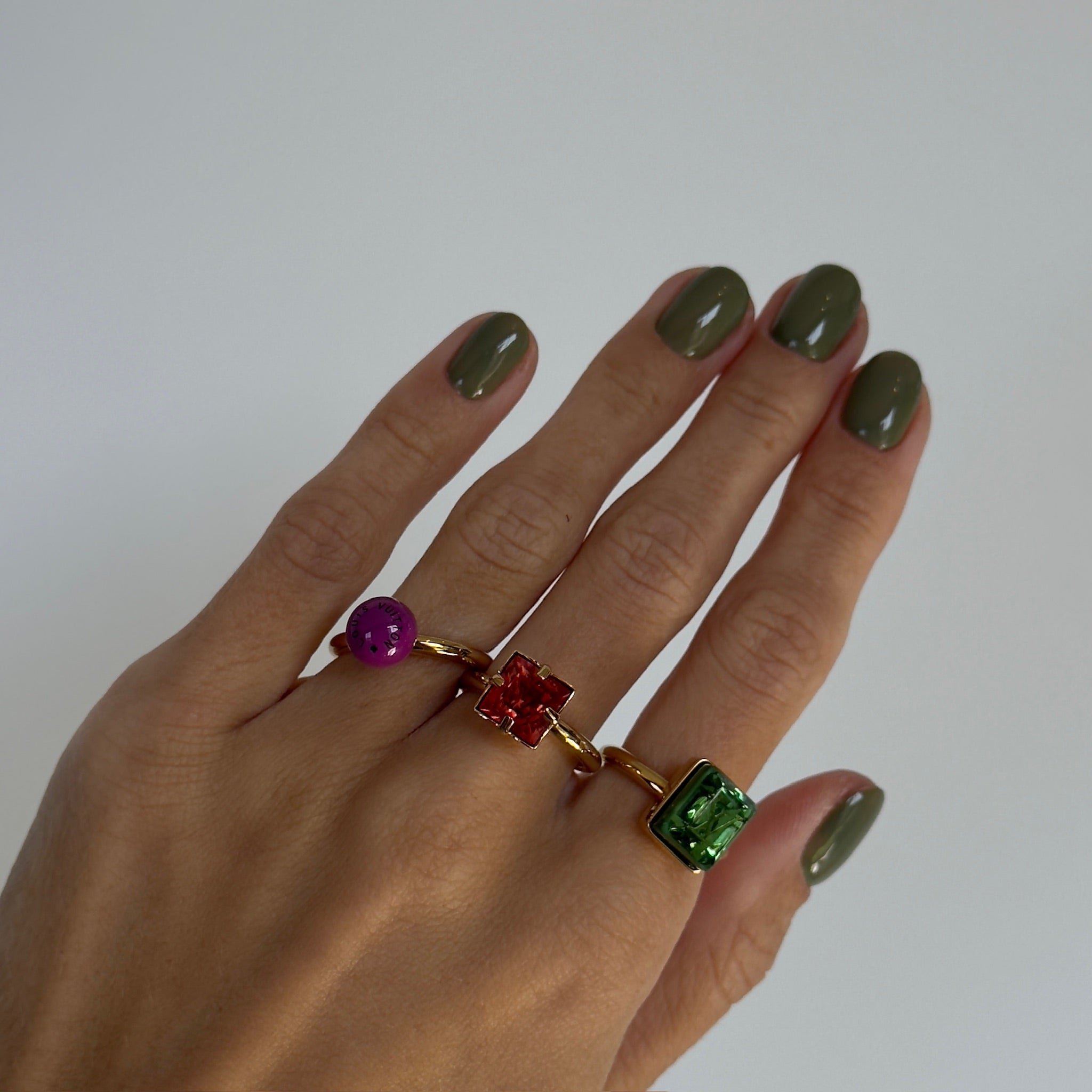 Louis Vuitton Bergwert Cosmopolitan 3 Ring Set With Crystals - Queen May
