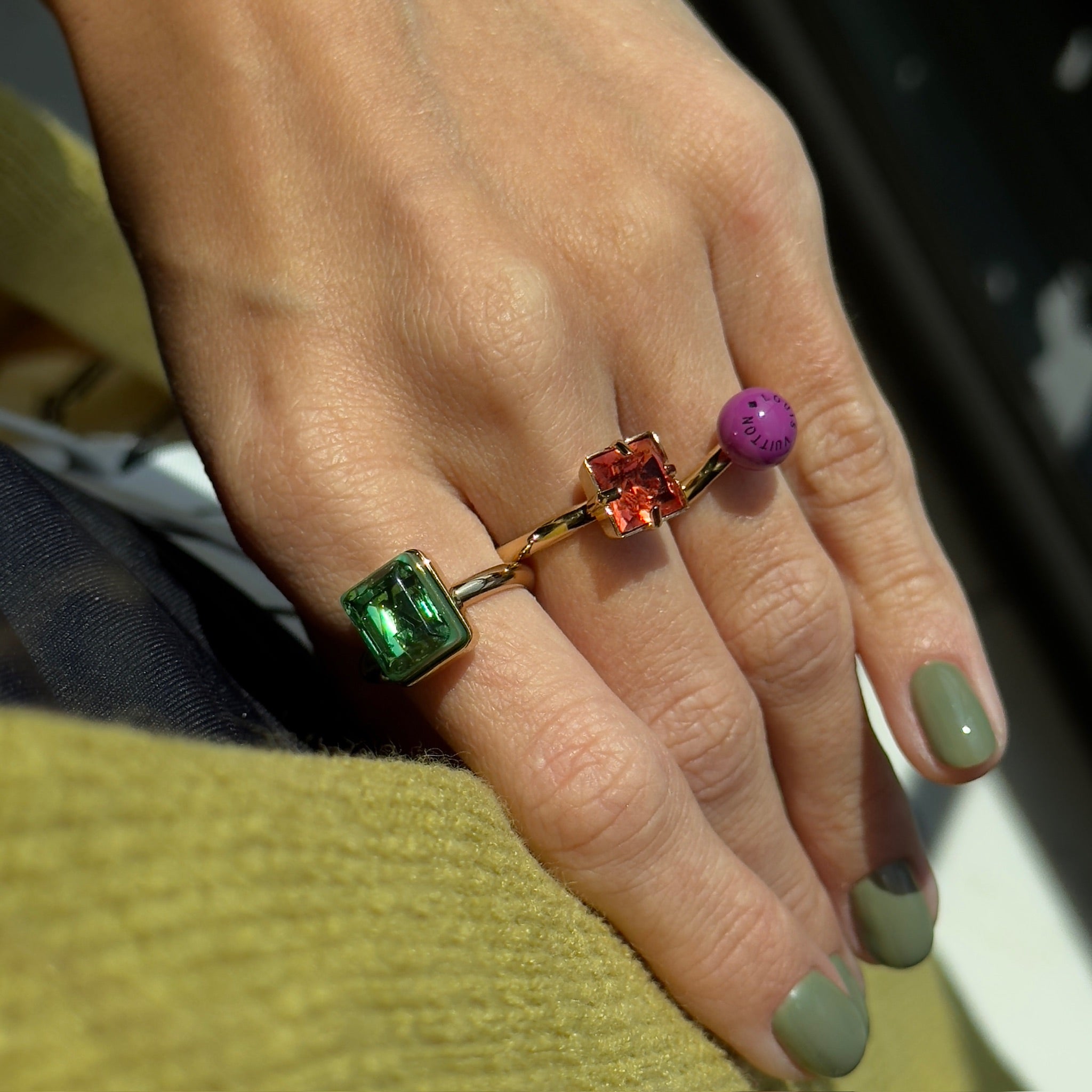 Louis Vuitton Bergwert Cosmopolitan 3 Ring Set With Crystals - Queen May