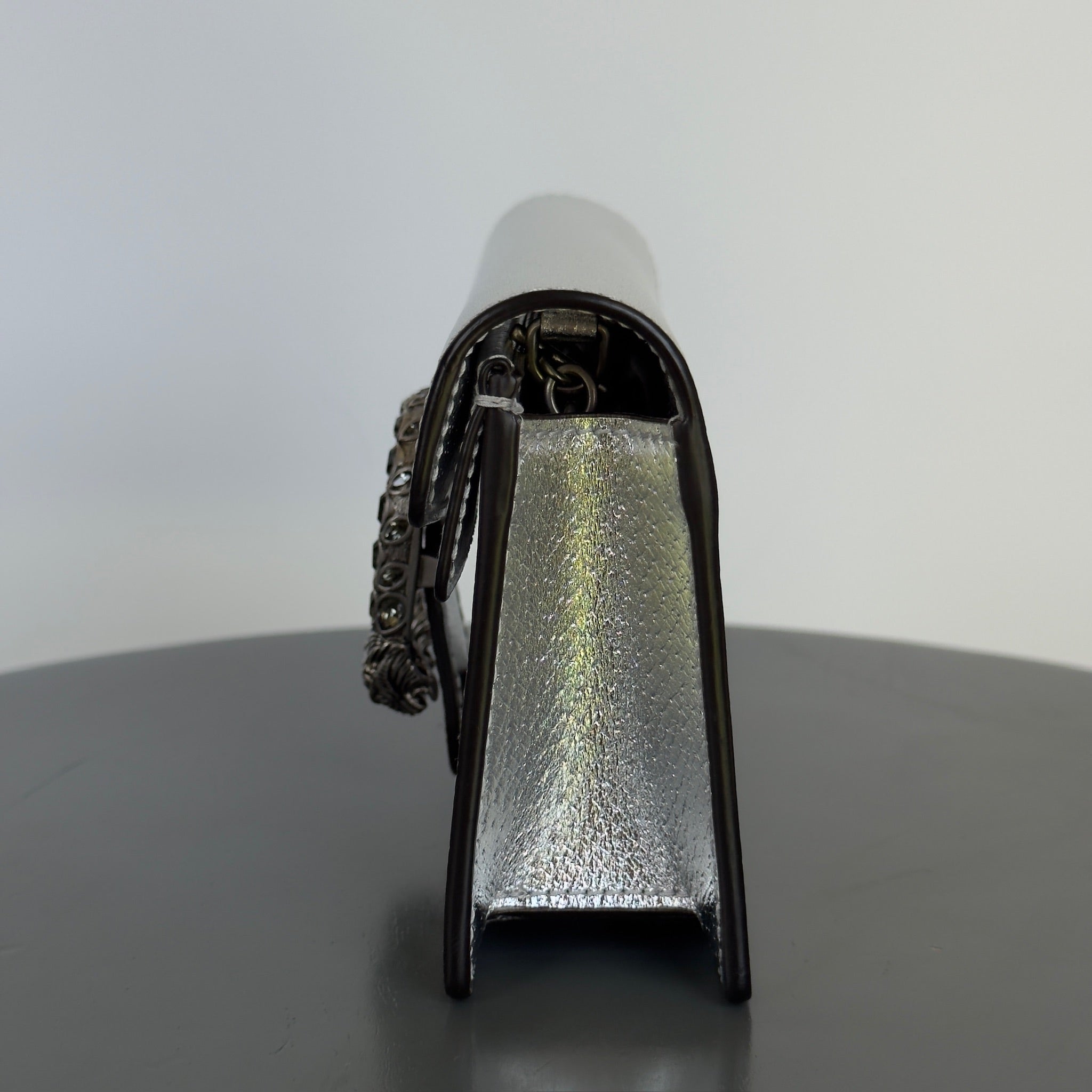 Gucci Super Mini Dionysus Bag In Silver Leather - Queen May
