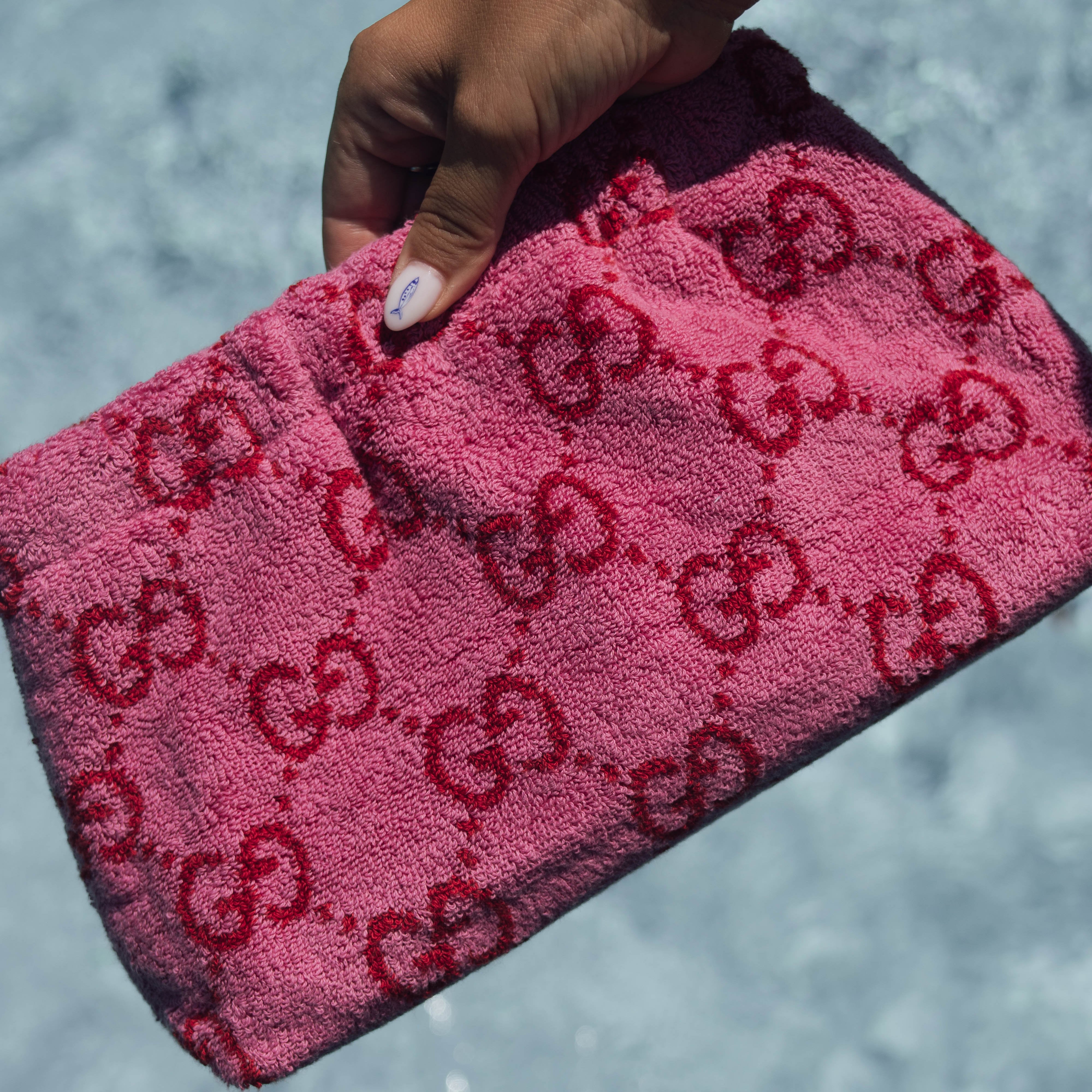 Lady Cuir x Queen May The “Ciao Bella” Towel Clutch Dark Pink - Queen May