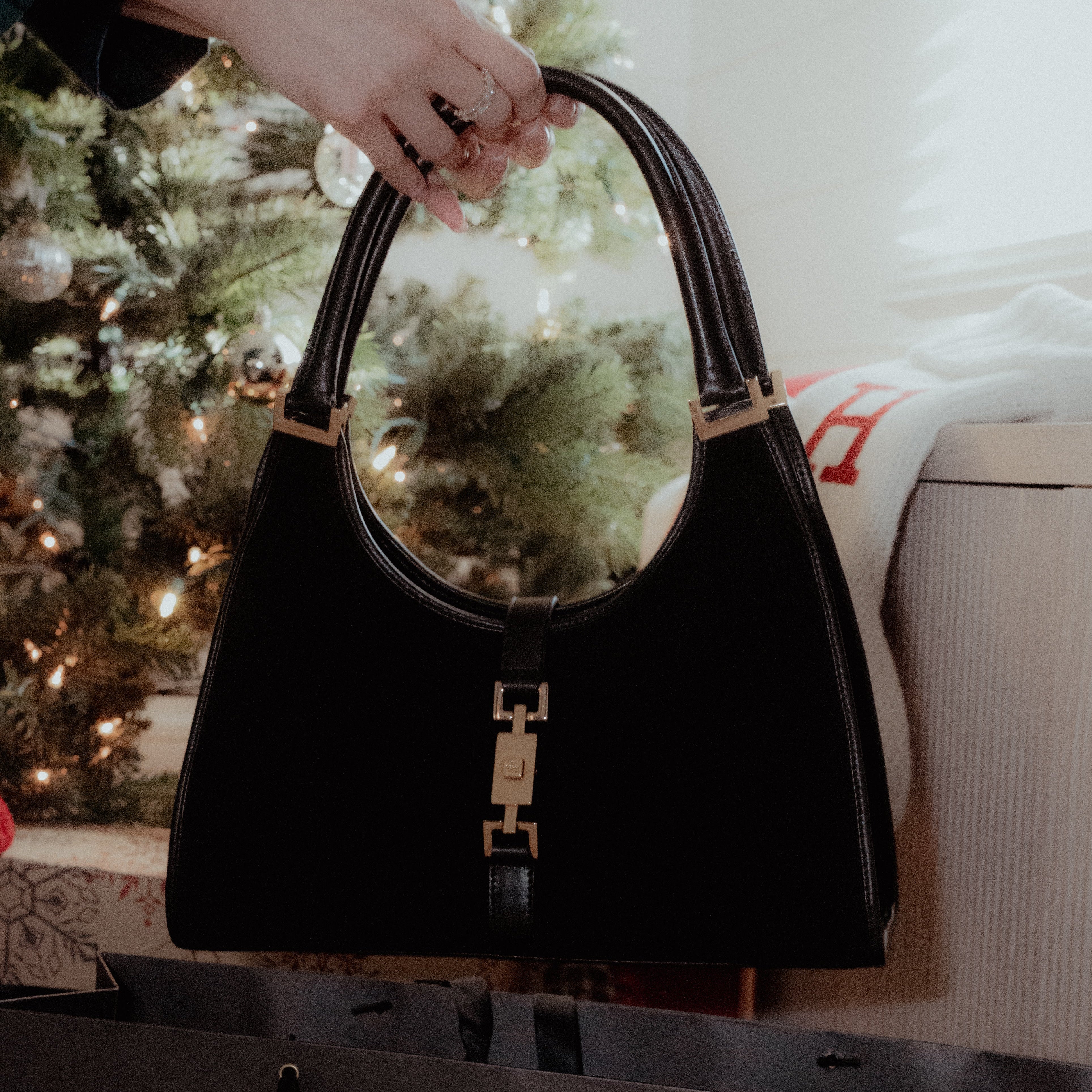 Gucci Monogram Small Bardot Black - Queen May