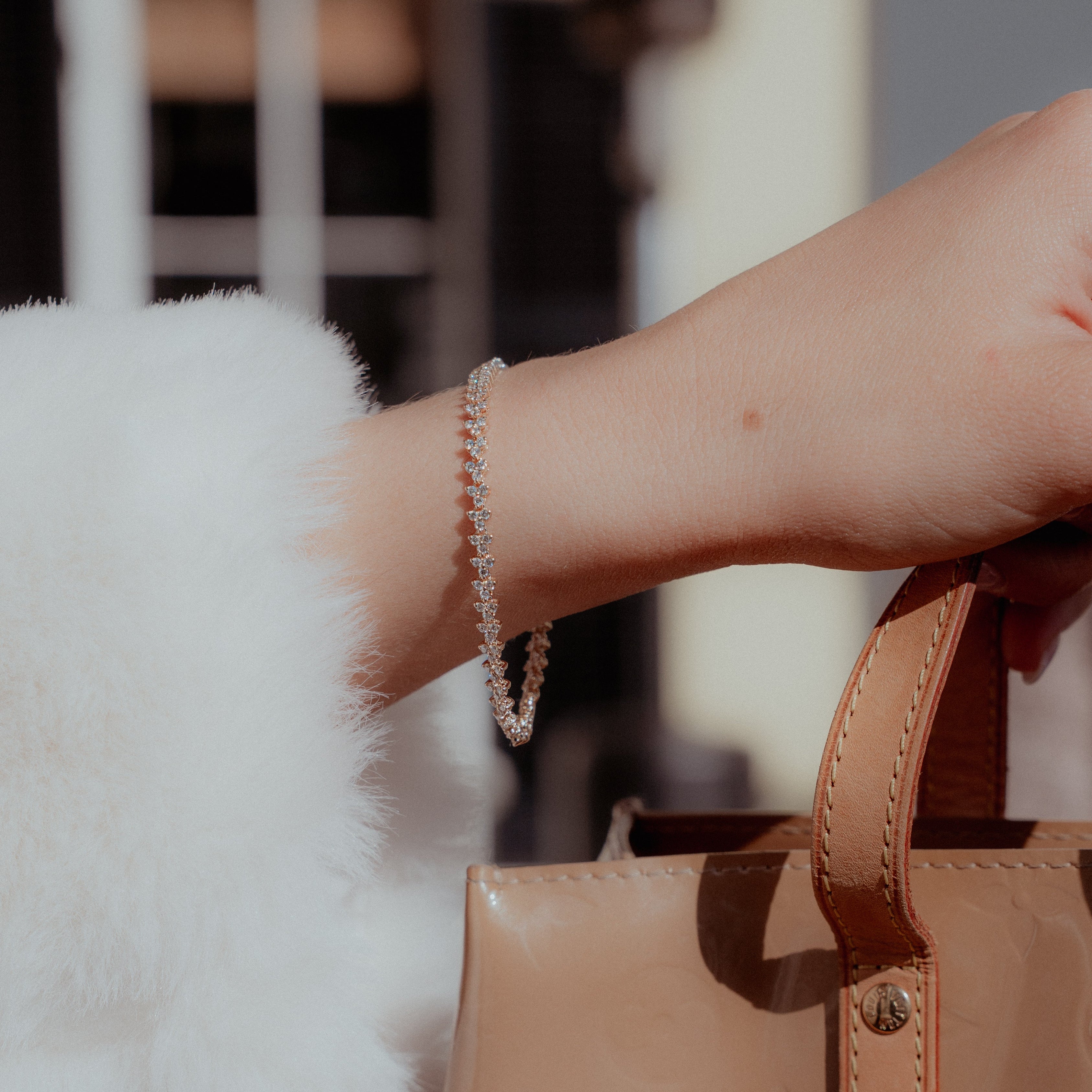 14K Yellow Gold 1.5 Carat Wreath Trio Diamond Bracelet - Queen May