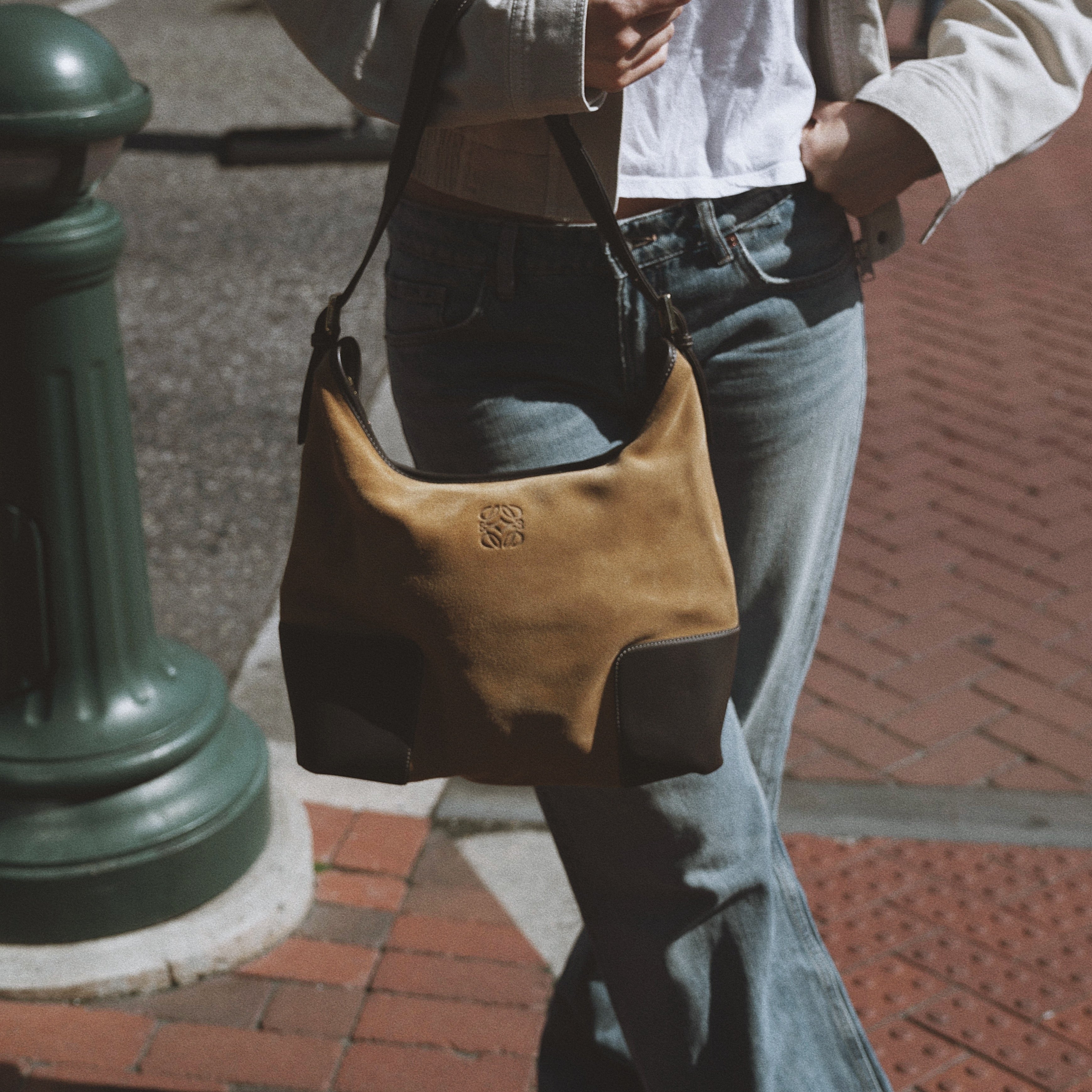 Loewe Suede Anagram Shoulder Bag - Queen May